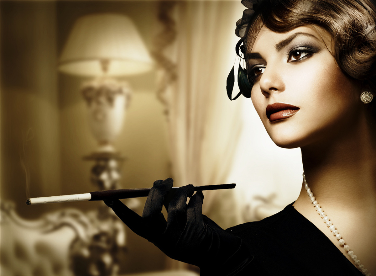 Fototapeta dievča s cigaretou