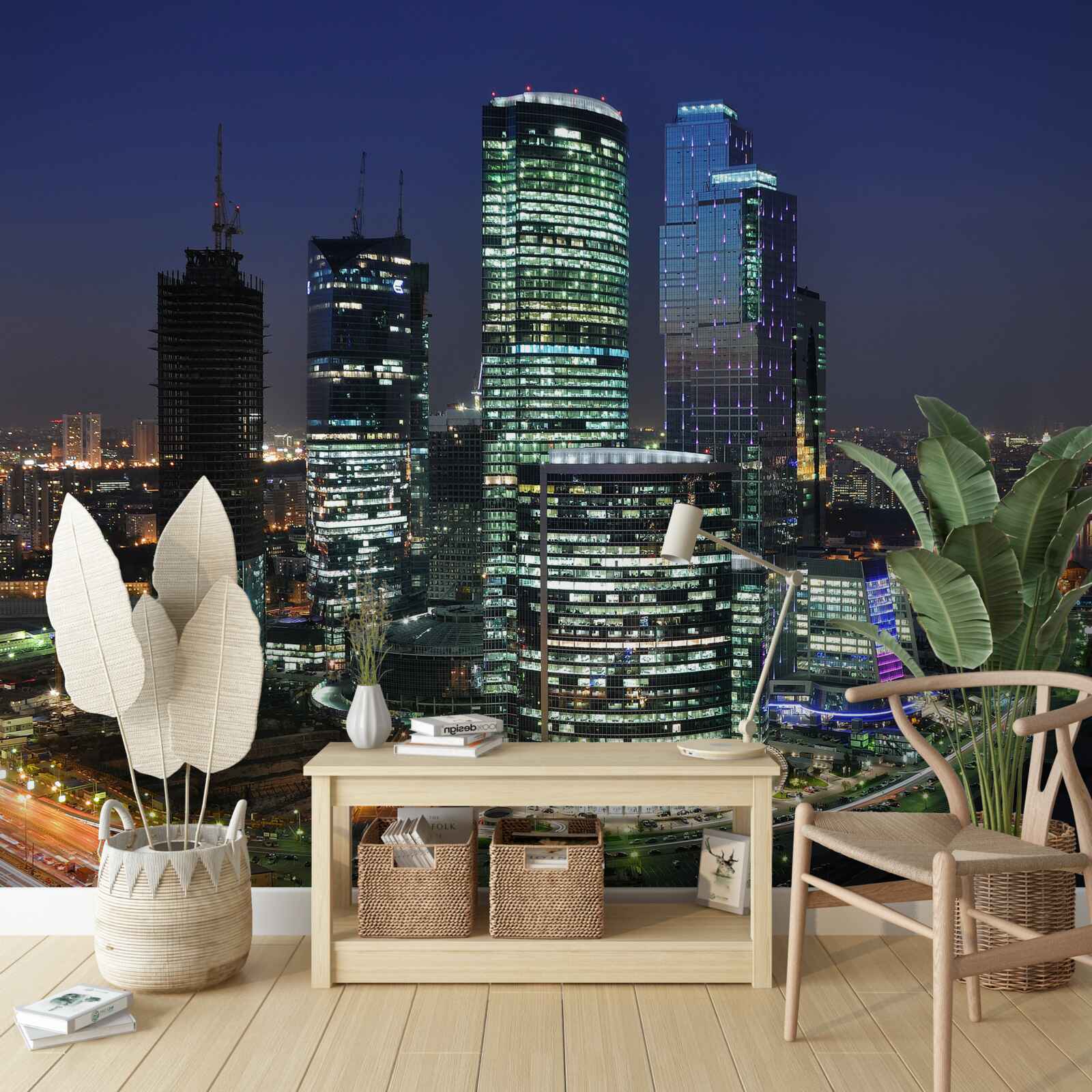 Fototapeta mestské mrakodrapy osvetlené svetlami