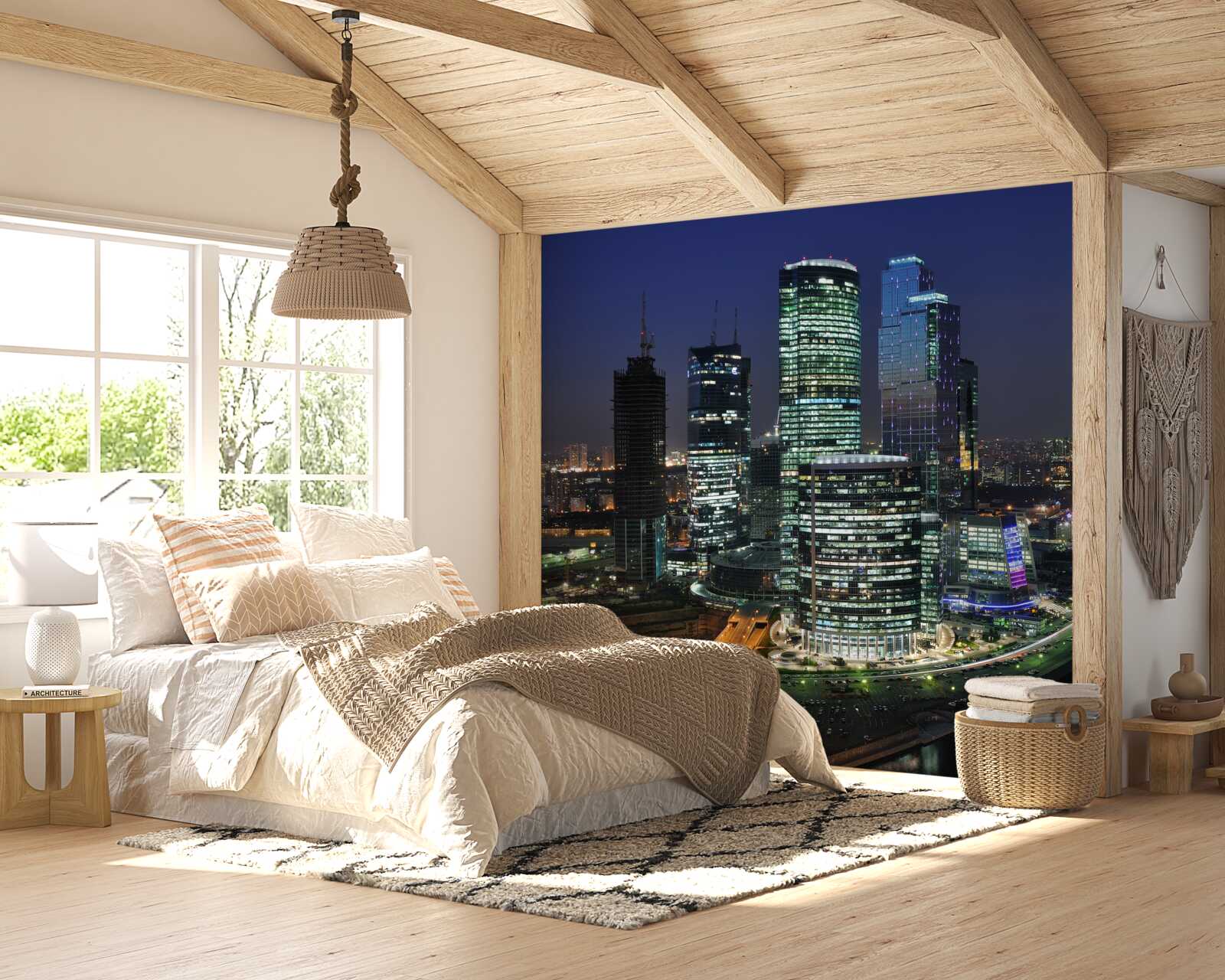 Fototapeta mestské mrakodrapy osvetlené svetlami