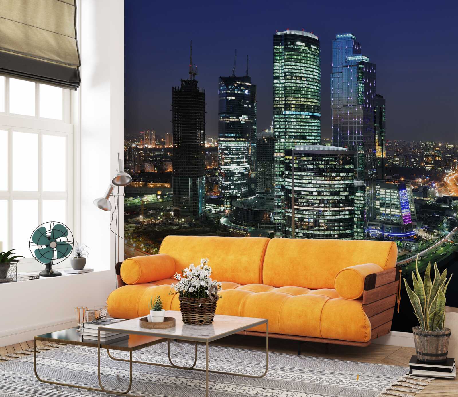 Fototapeta mestské mrakodrapy osvetlené svetlami