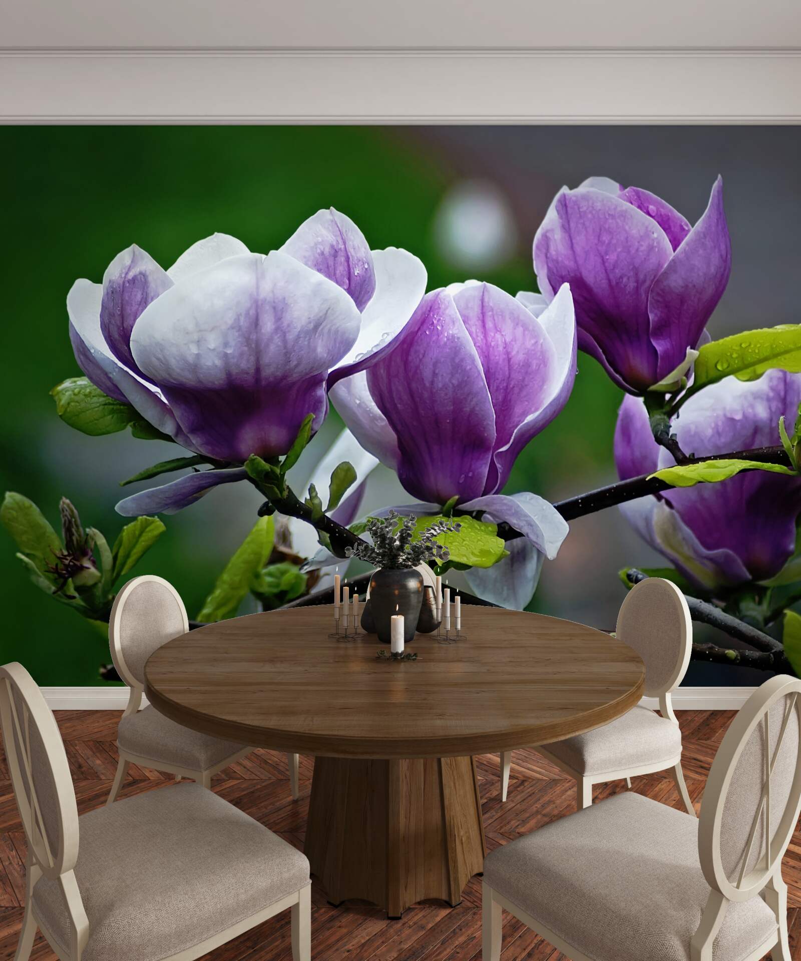 Fototapeta pôvabné kvety na smaragdových stonkách