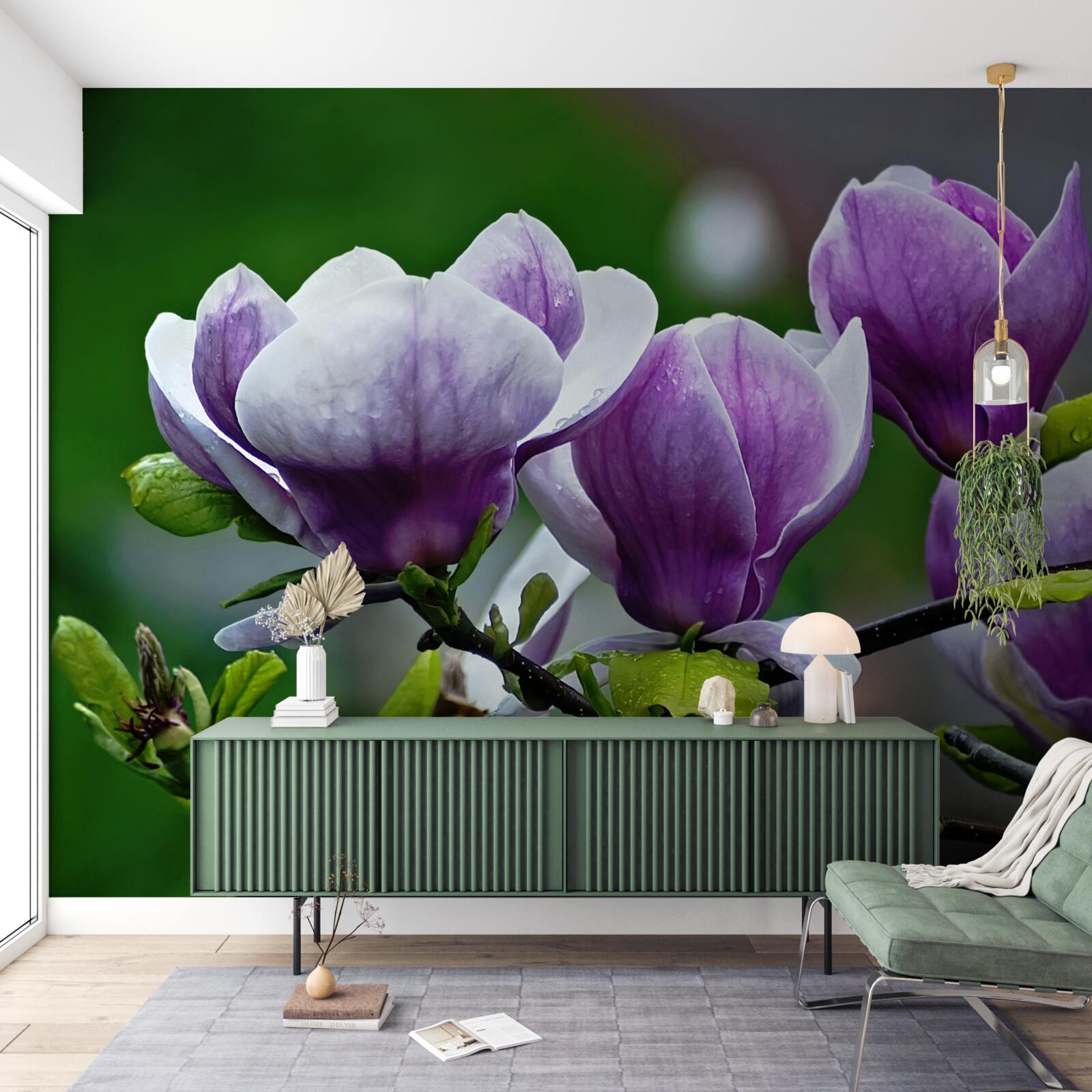 Fototapeta pôvabné kvety na smaragdových stonkách