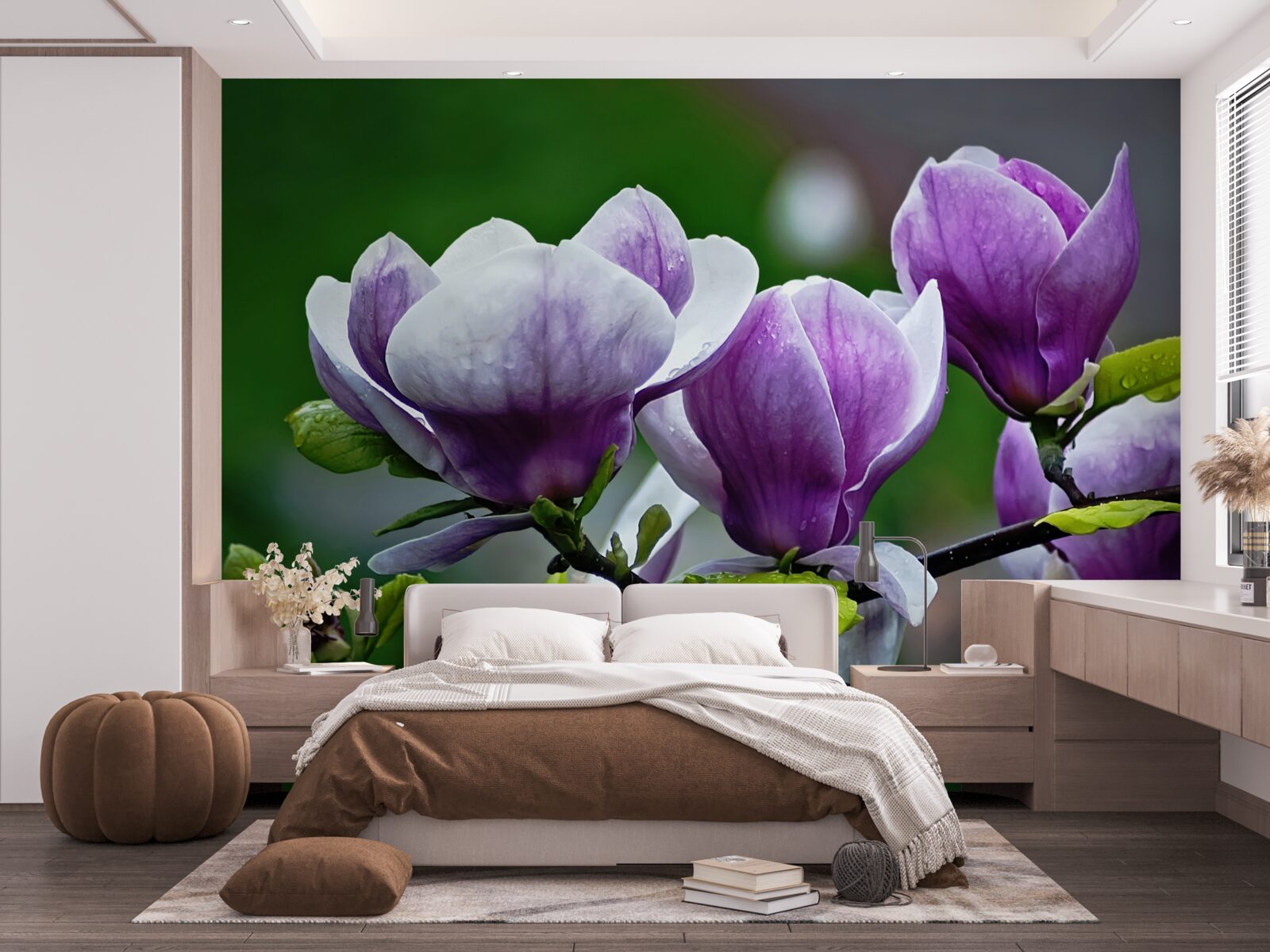 Fototapeta pôvabné kvety na smaragdových stonkách