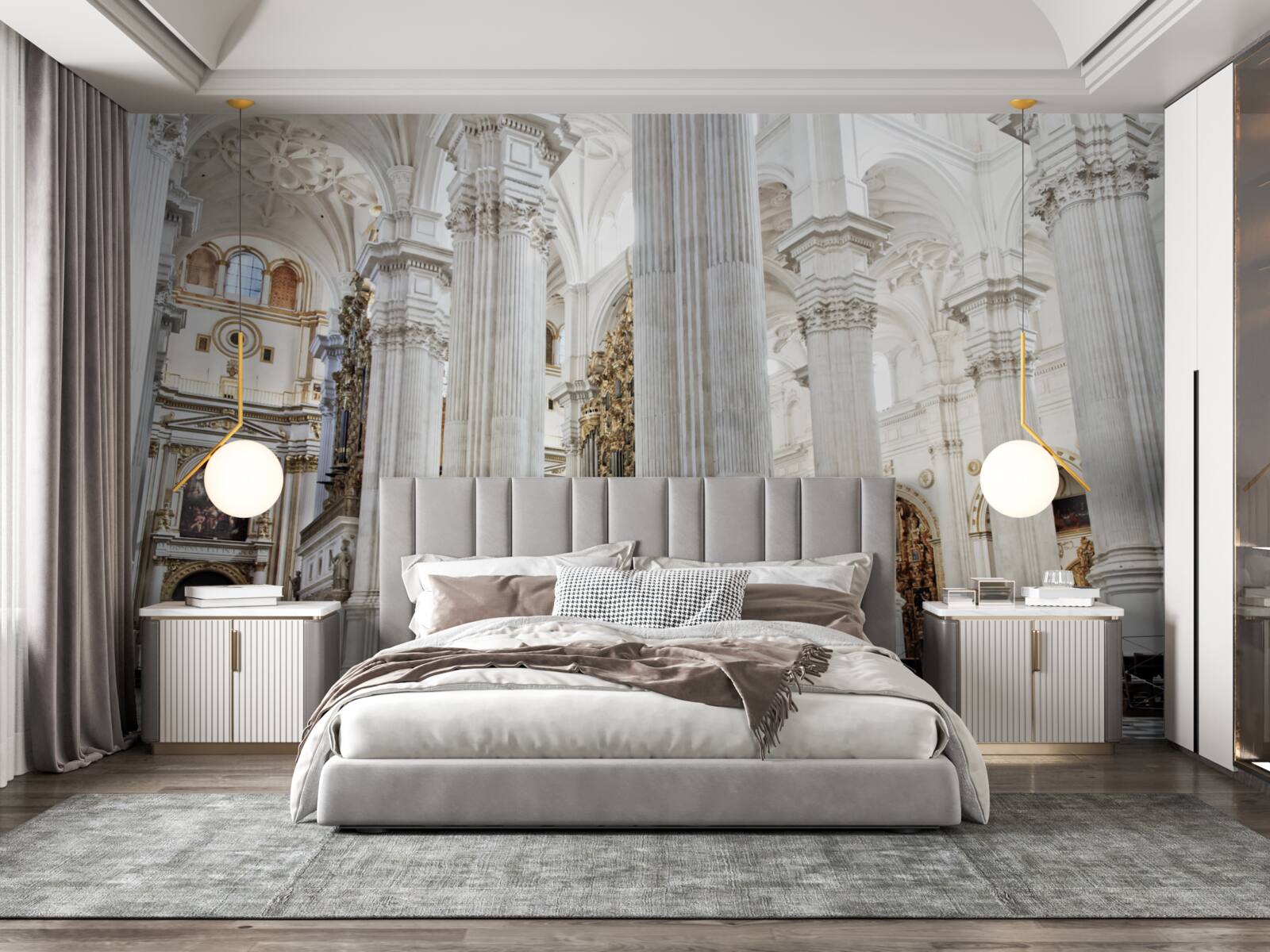 Fototapeta oblúky na vyvýšených schodoch kostola