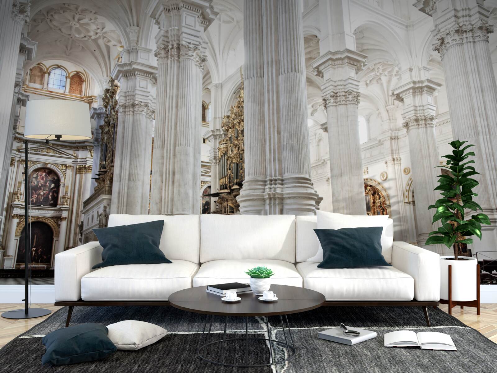 Fototapeta oblúky na vyvýšených schodoch kostola