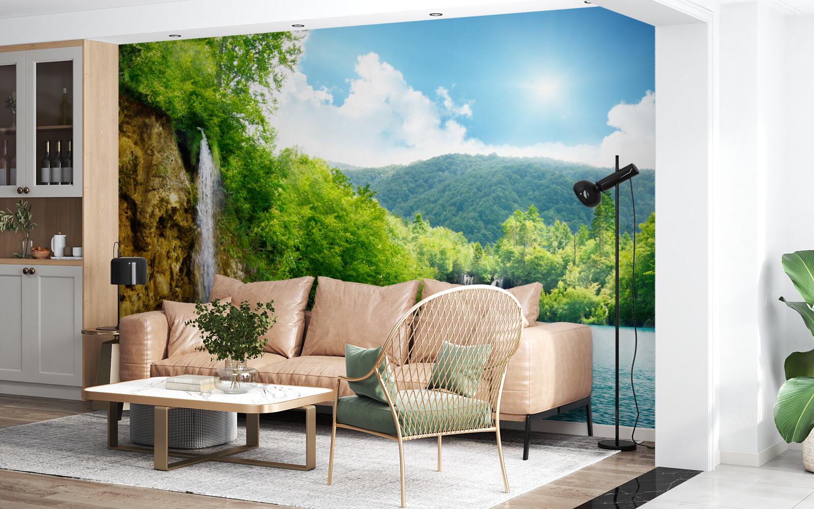 Fototapeta vodopád v srdci hustého horského lesa