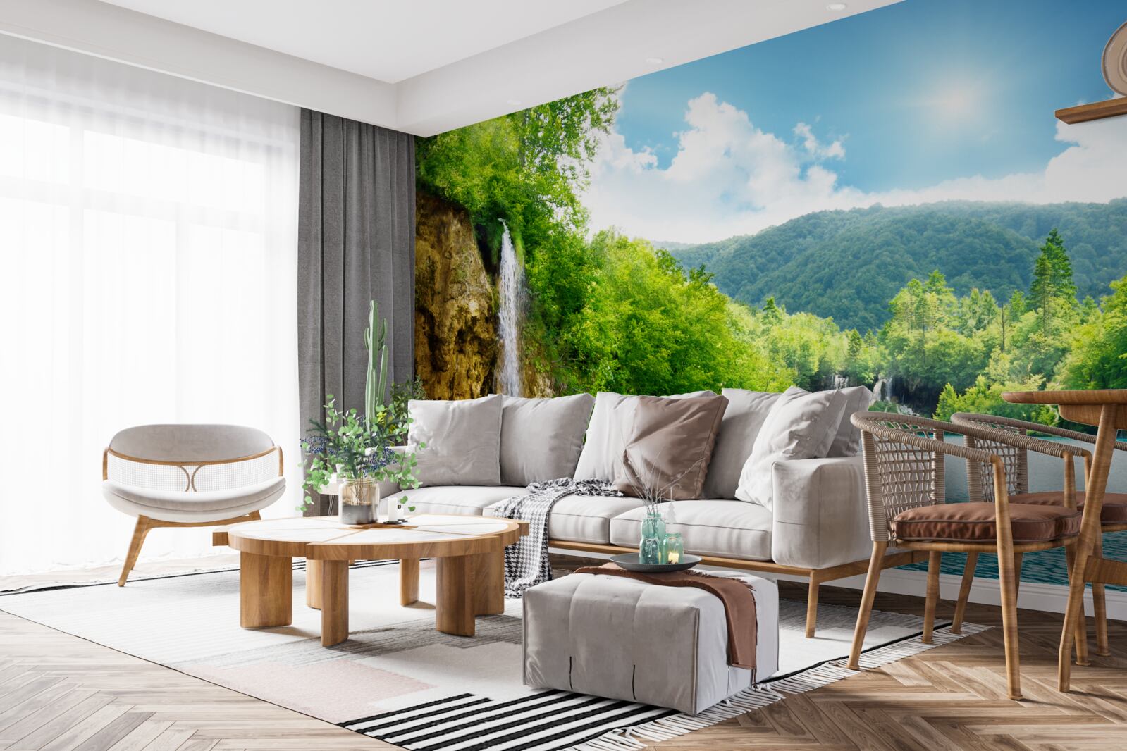 Fototapeta vodopád v srdci hustého horského lesa