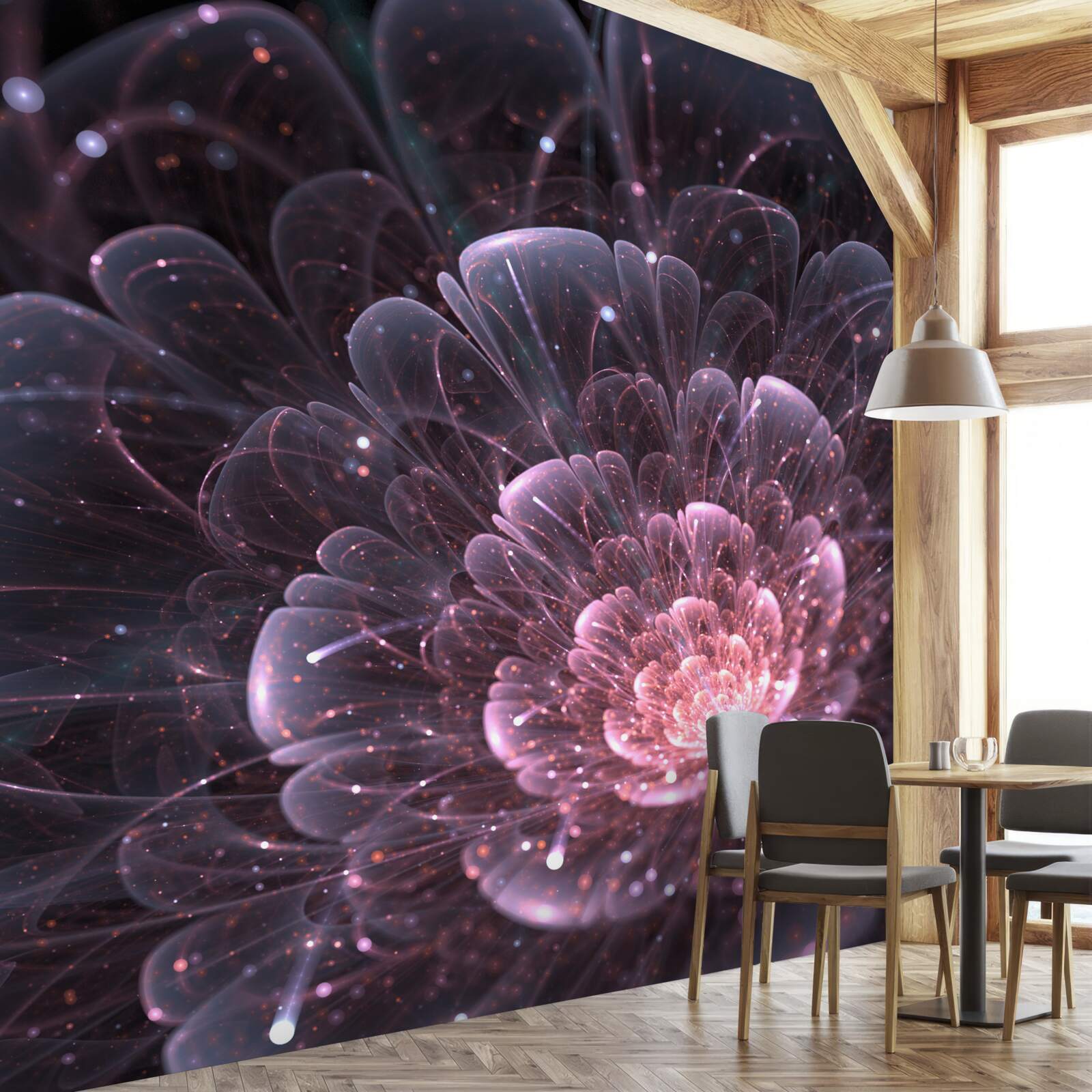 Fototapeta kozmicka abstrakcia v obraz lotosu