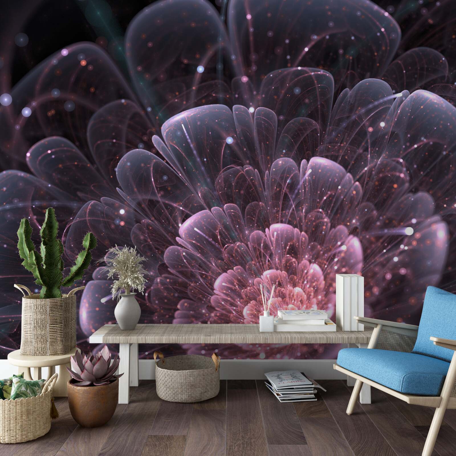 Fototapeta kozmicka abstrakcia v obraz lotosu