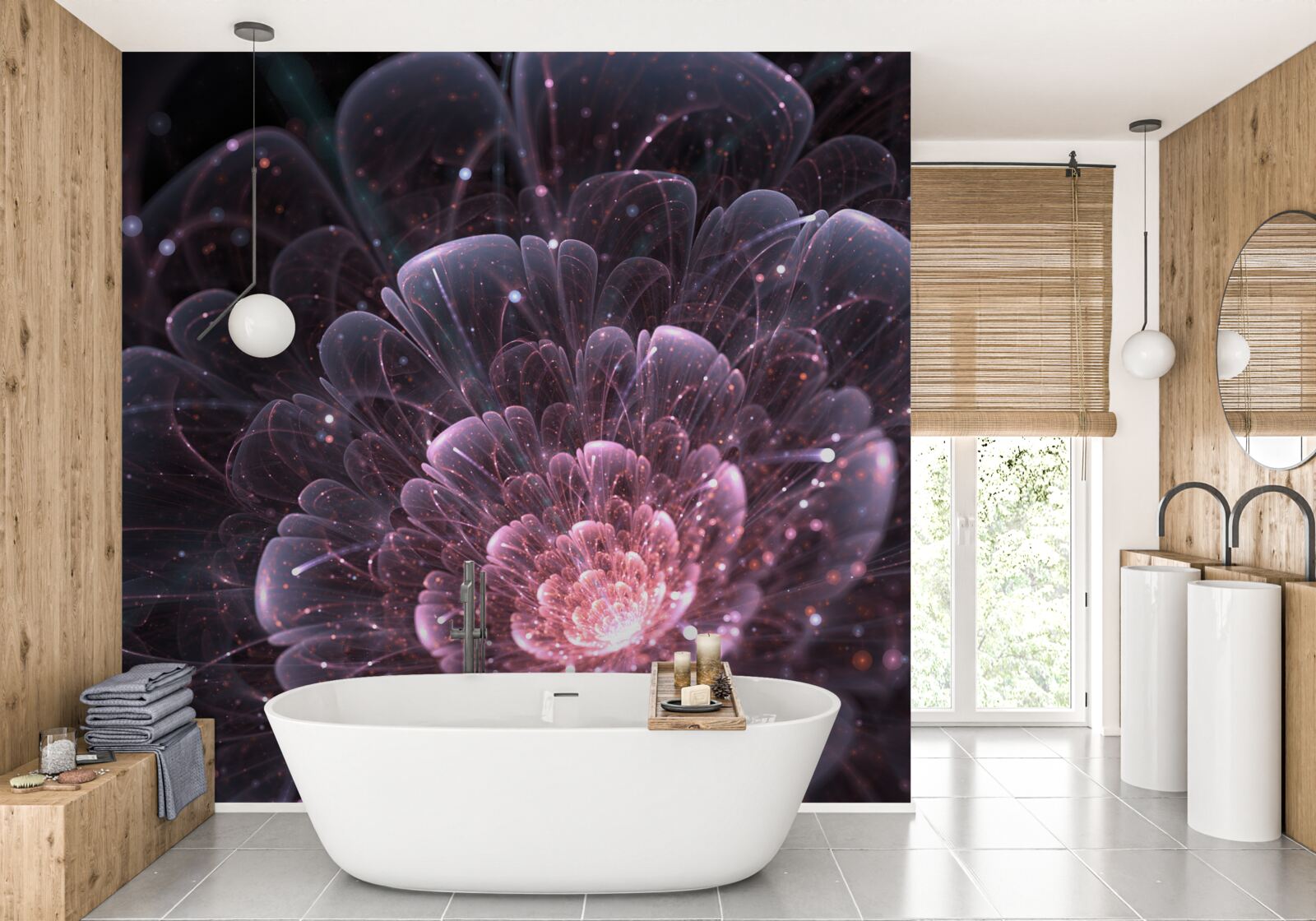 Fototapeta kozmicka abstrakcia v obraz lotosu