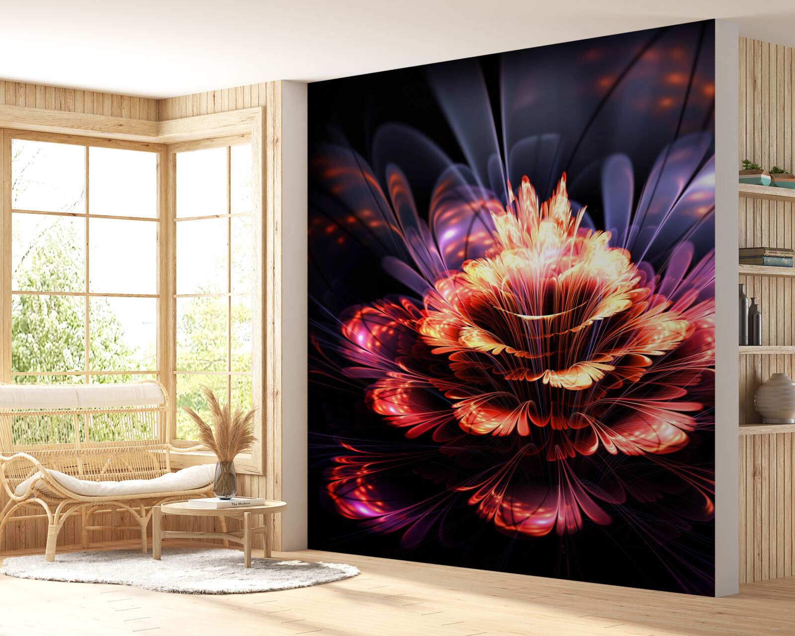 Fototapeta lotos s červenými listami