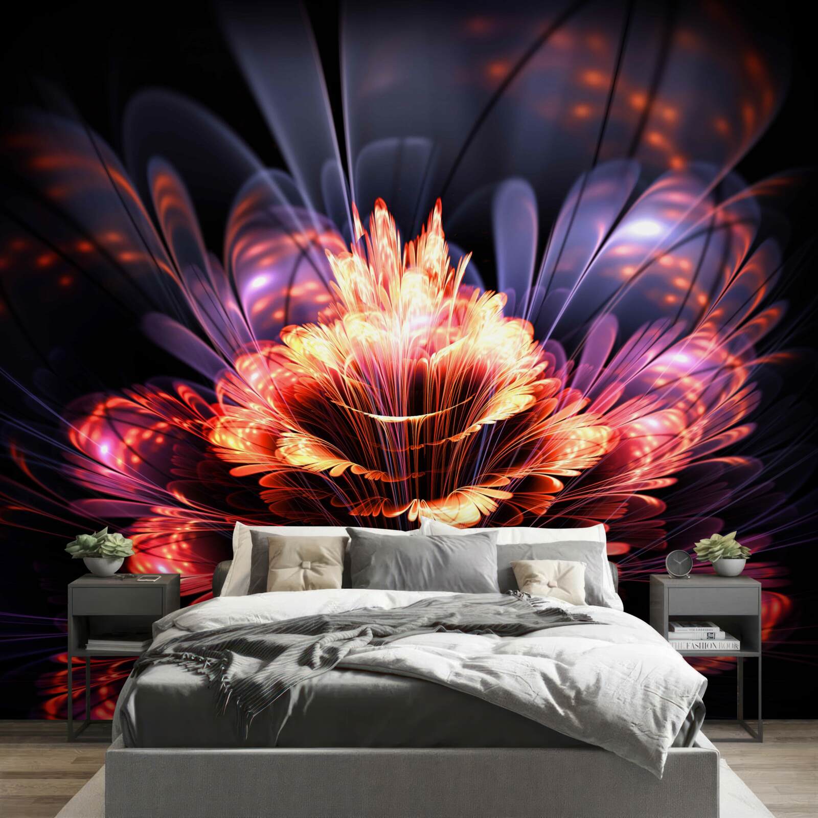 Fototapeta lotos s červenými listami