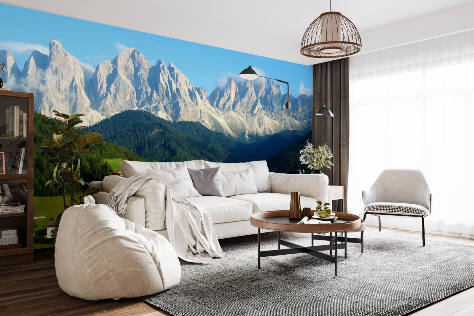 Fototapeta dedina na čistinke na úpätí hôr