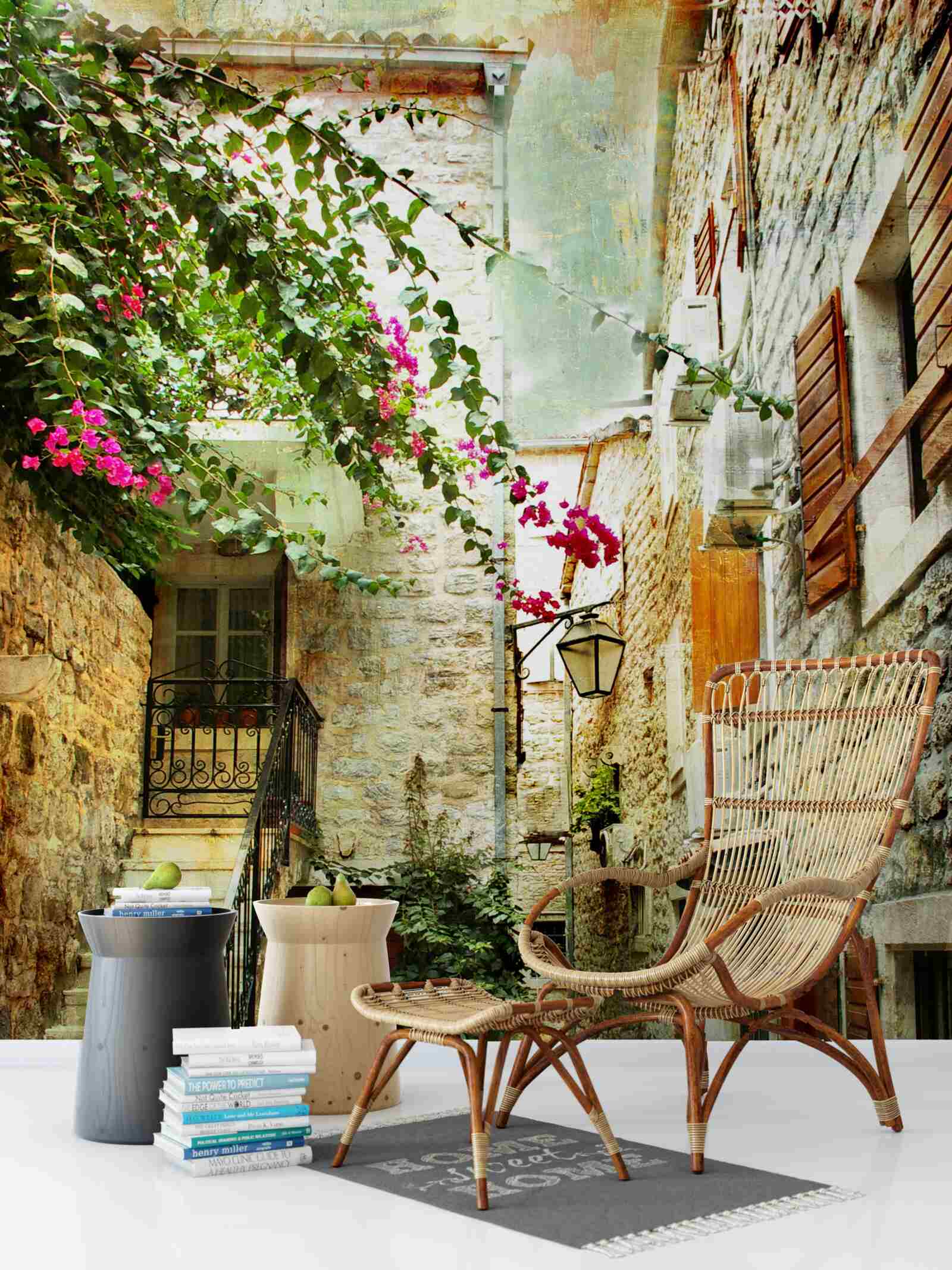 Fototapeta akvarel zobrazujúci starú ulicu