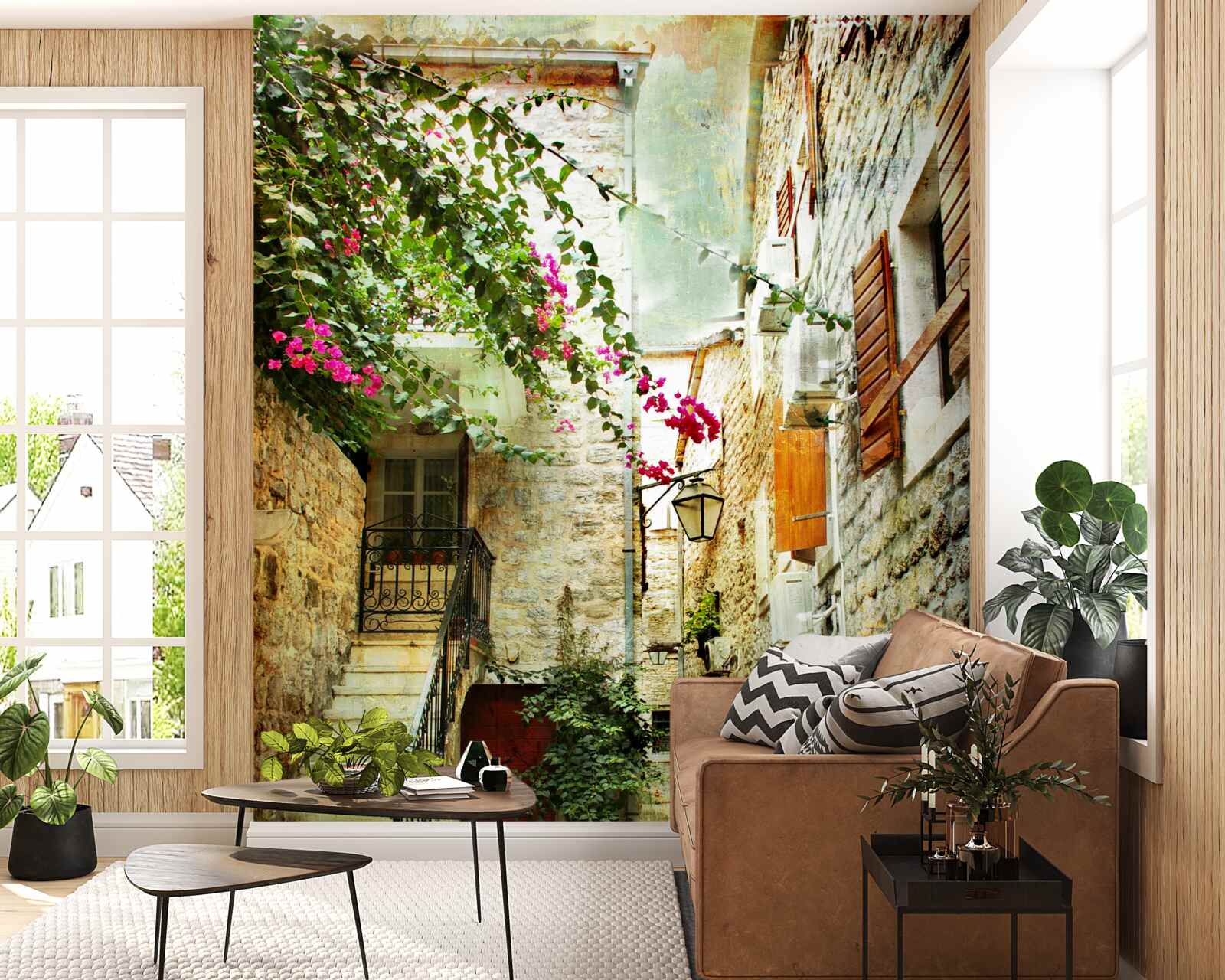 Fototapeta akvarel zobrazujúci starú ulicu