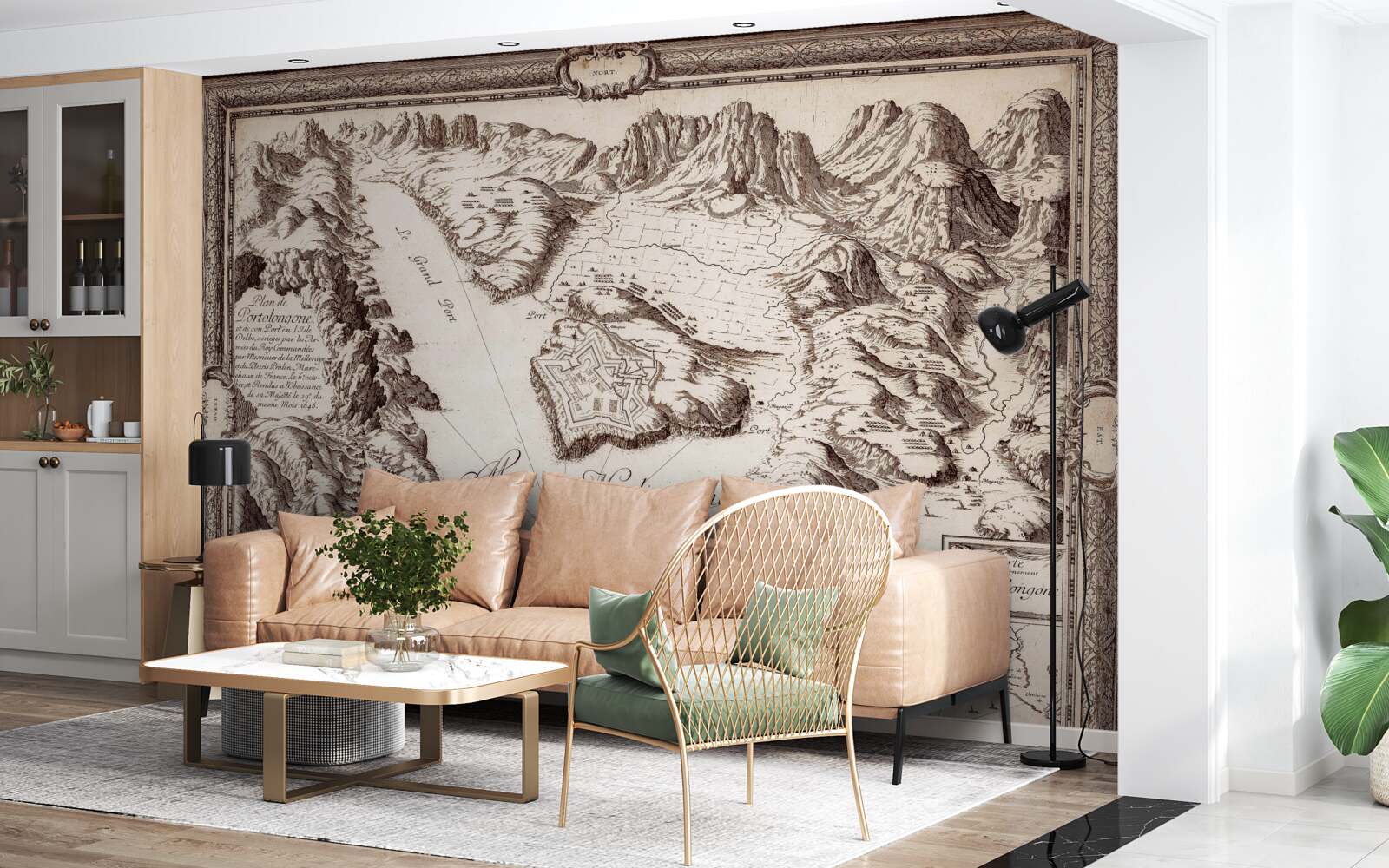 Fototapeta staroveká mapa súostrovia v oceáne