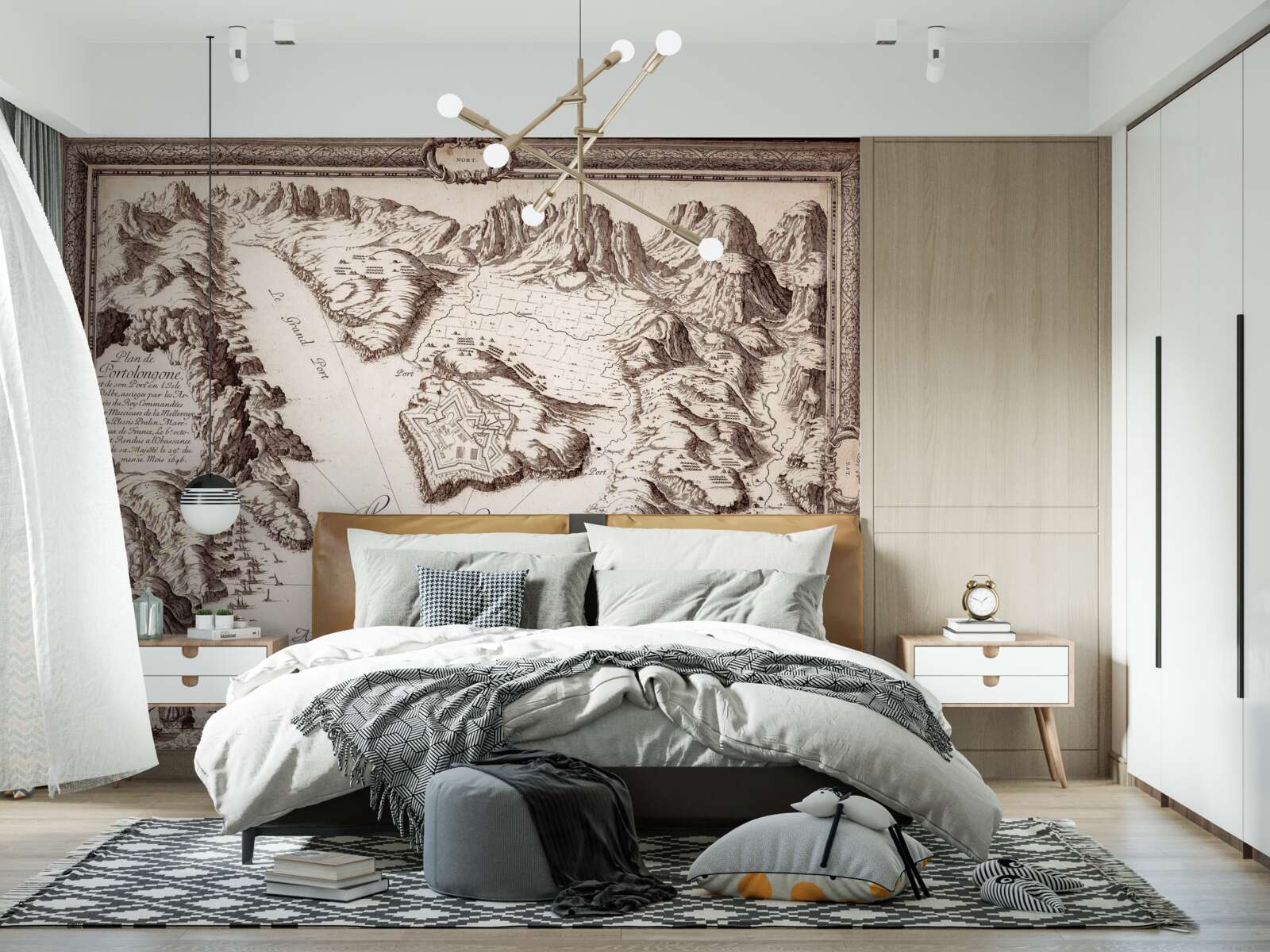 Fototapeta staroveká mapa súostrovia v oceáne