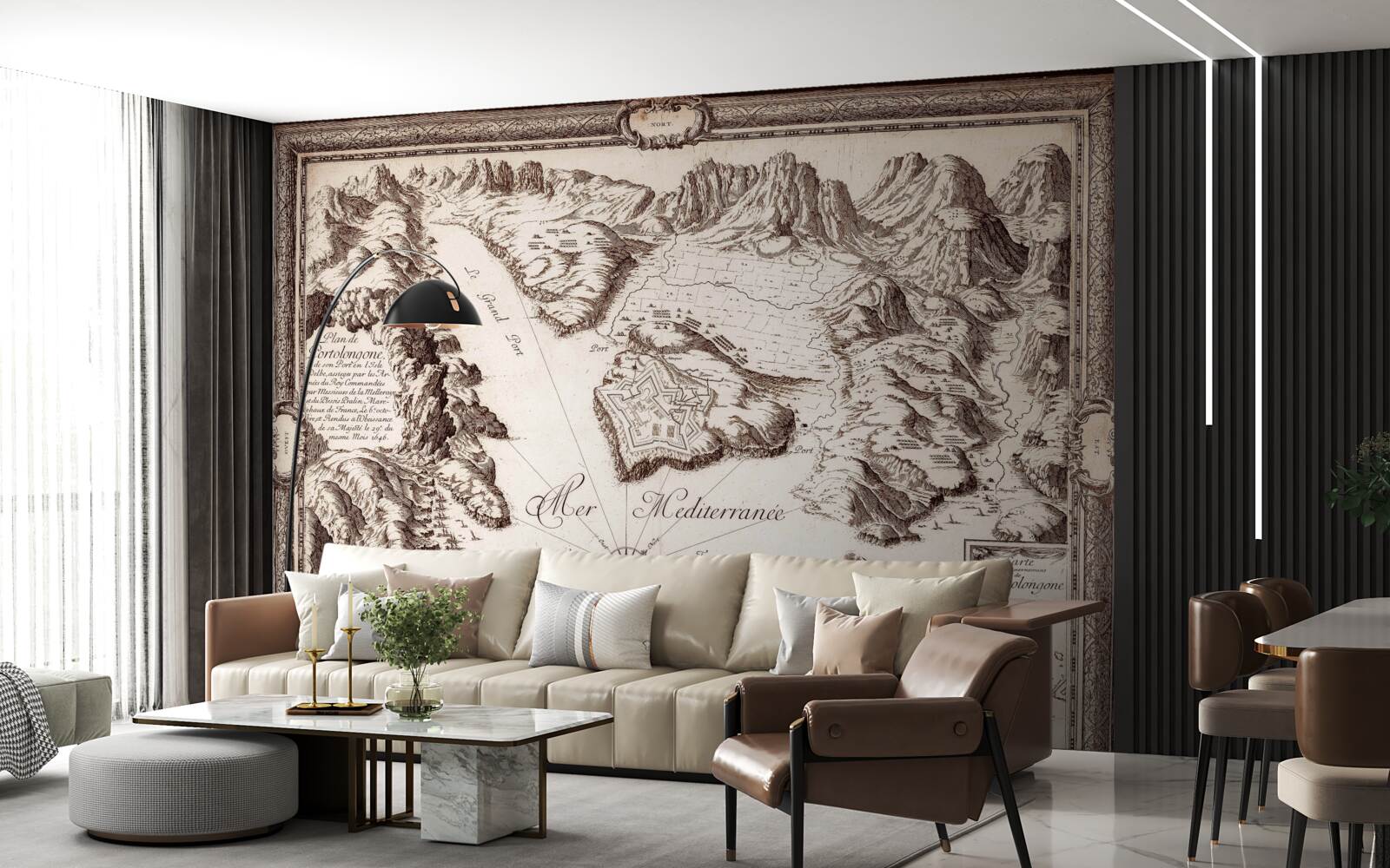 Fototapeta staroveká mapa súostrovia v oceáne