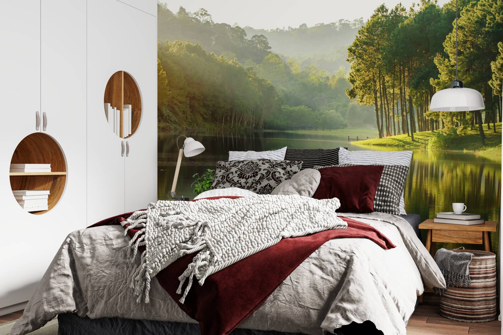 Fototapeta ranná hmla sa šíri po lese