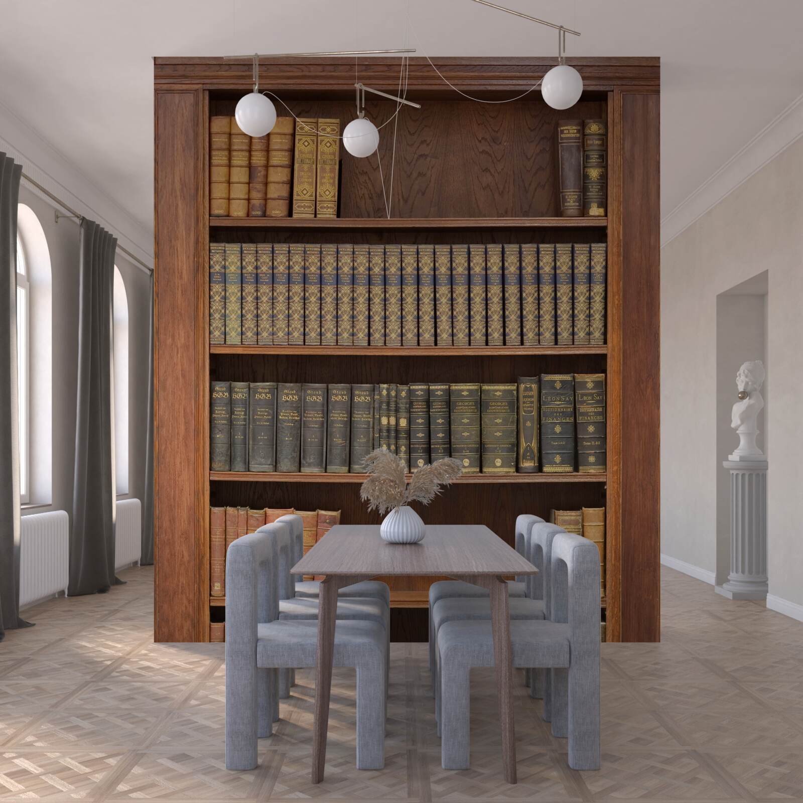 Fototapeta police plná rôznych kníh