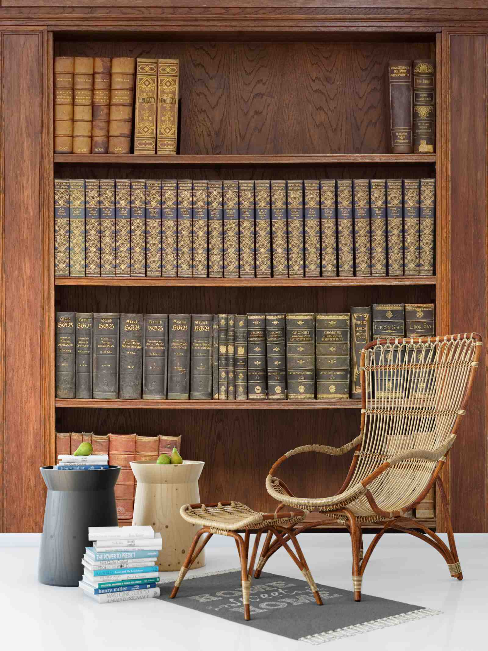 Fototapeta police plná rôznych kníh