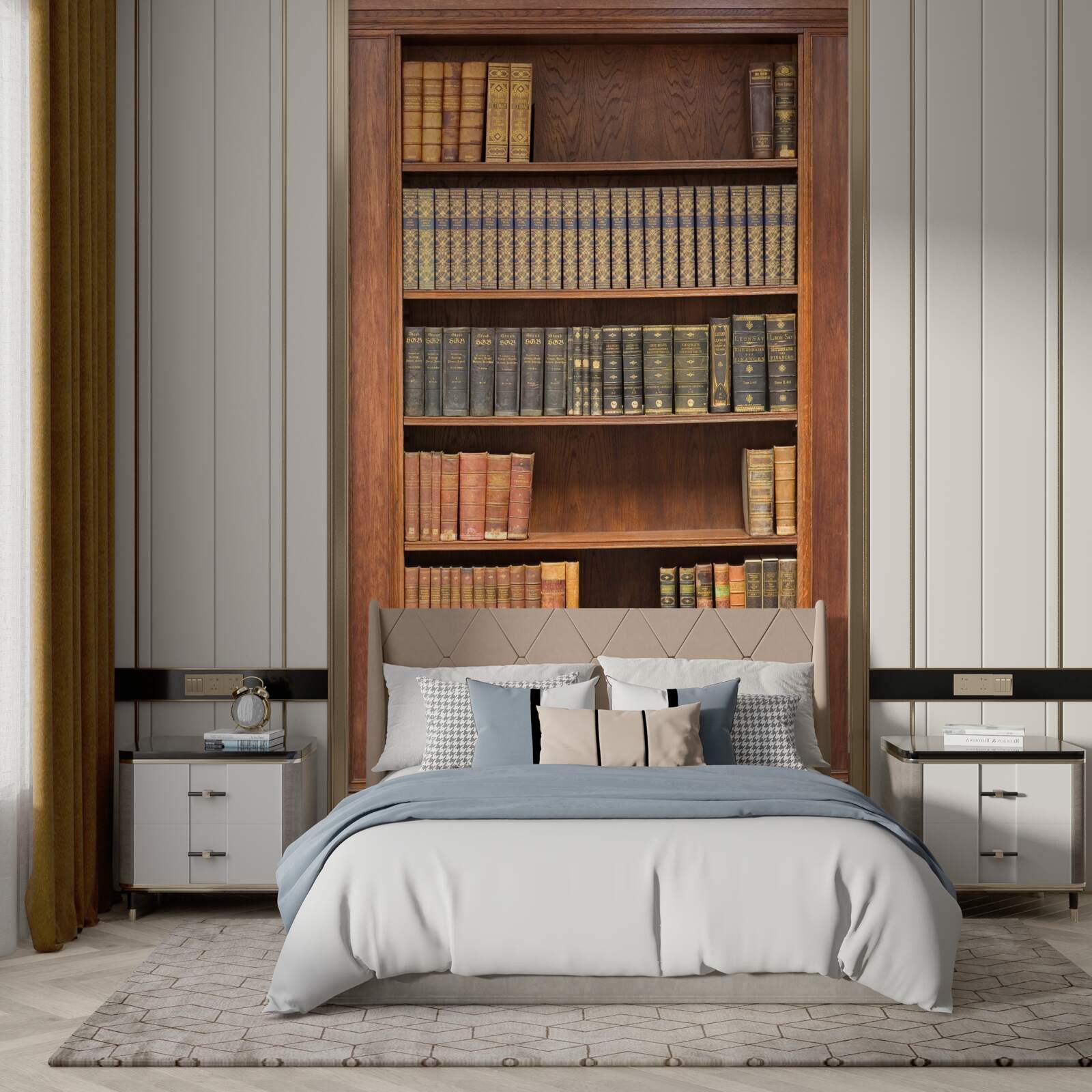 Fototapeta police plná rôznych kníh