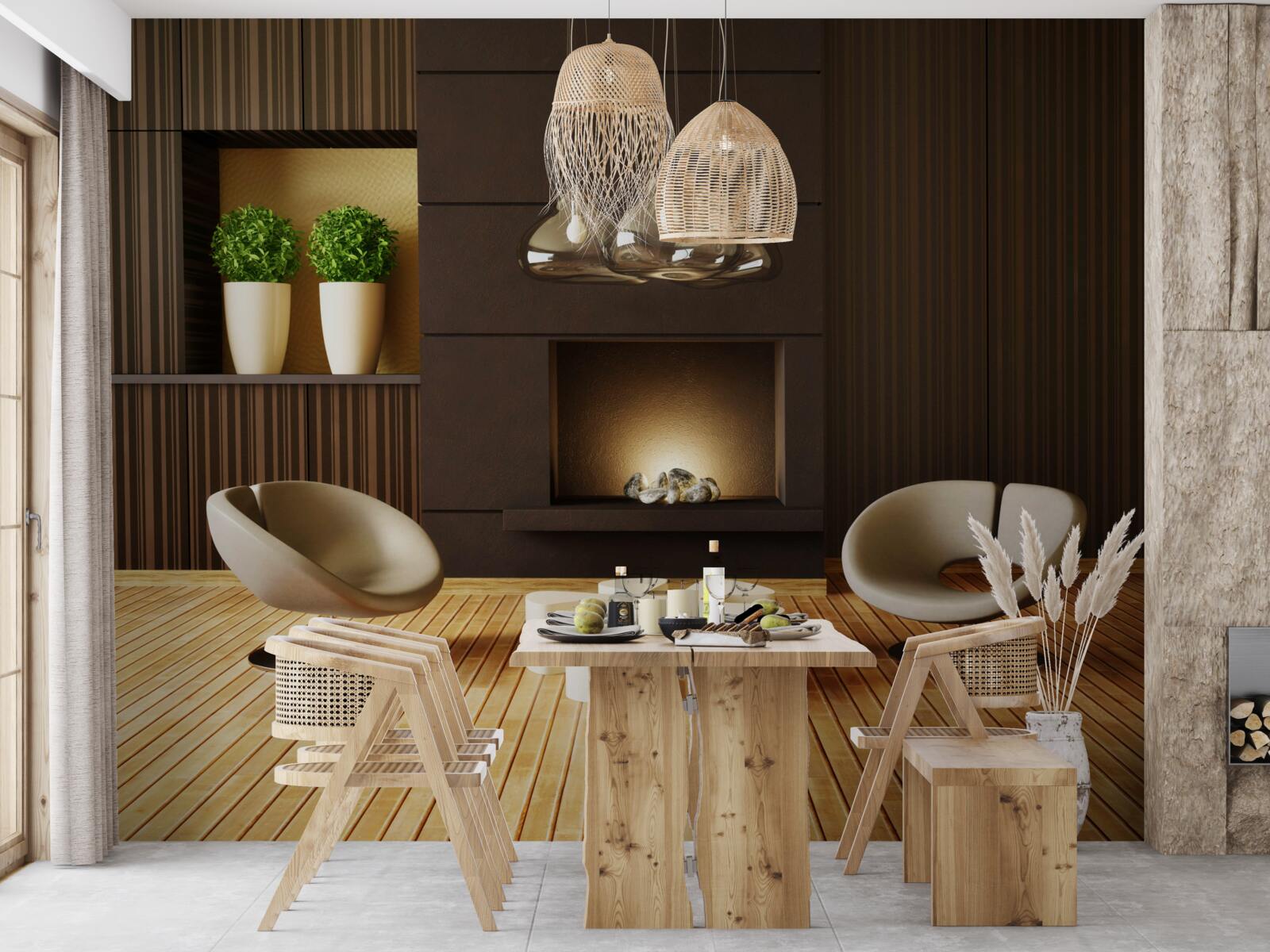 Fototapeta komunikačná zóna pri krbe