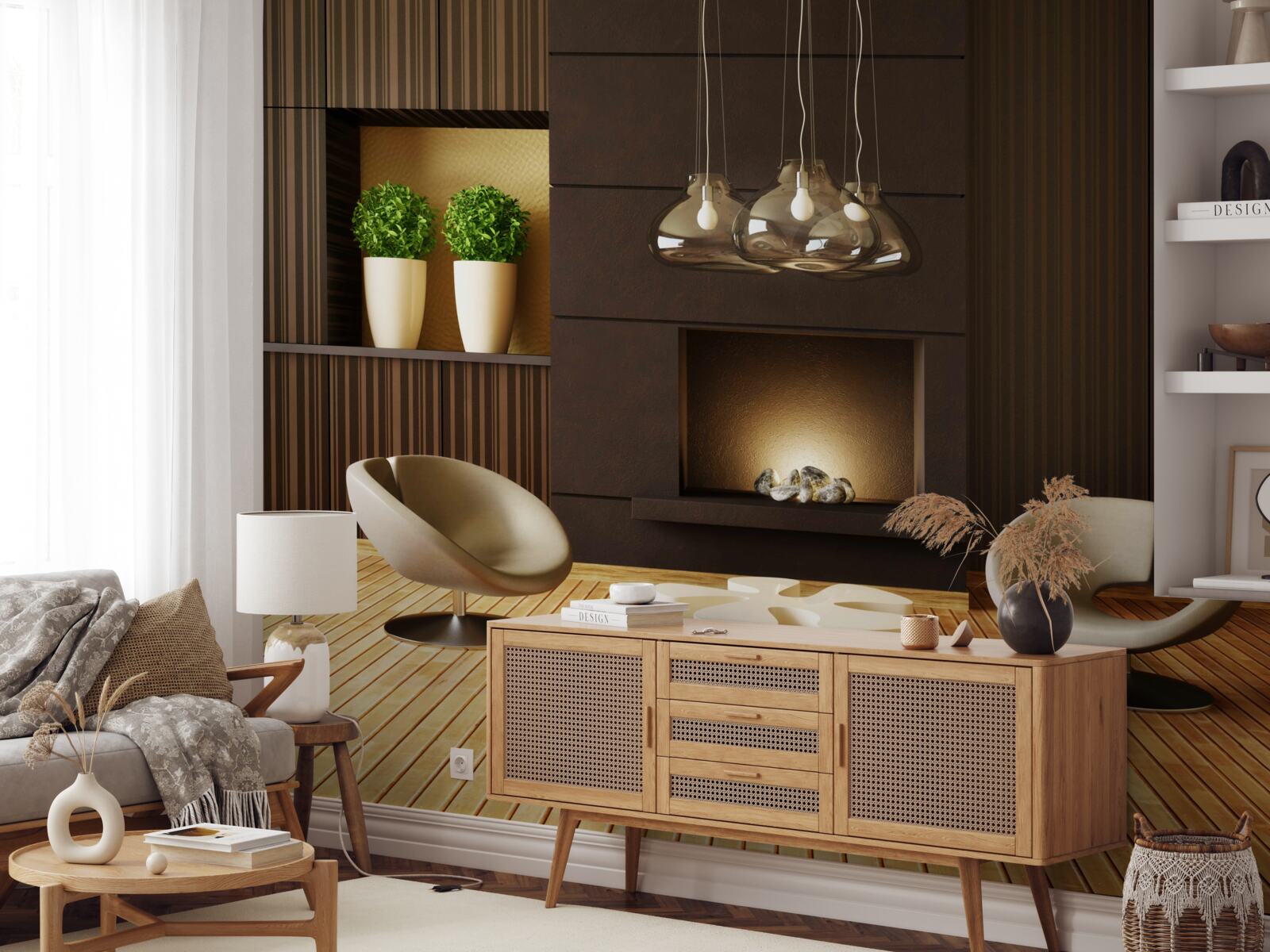 Fototapeta komunikačná zóna pri krbe