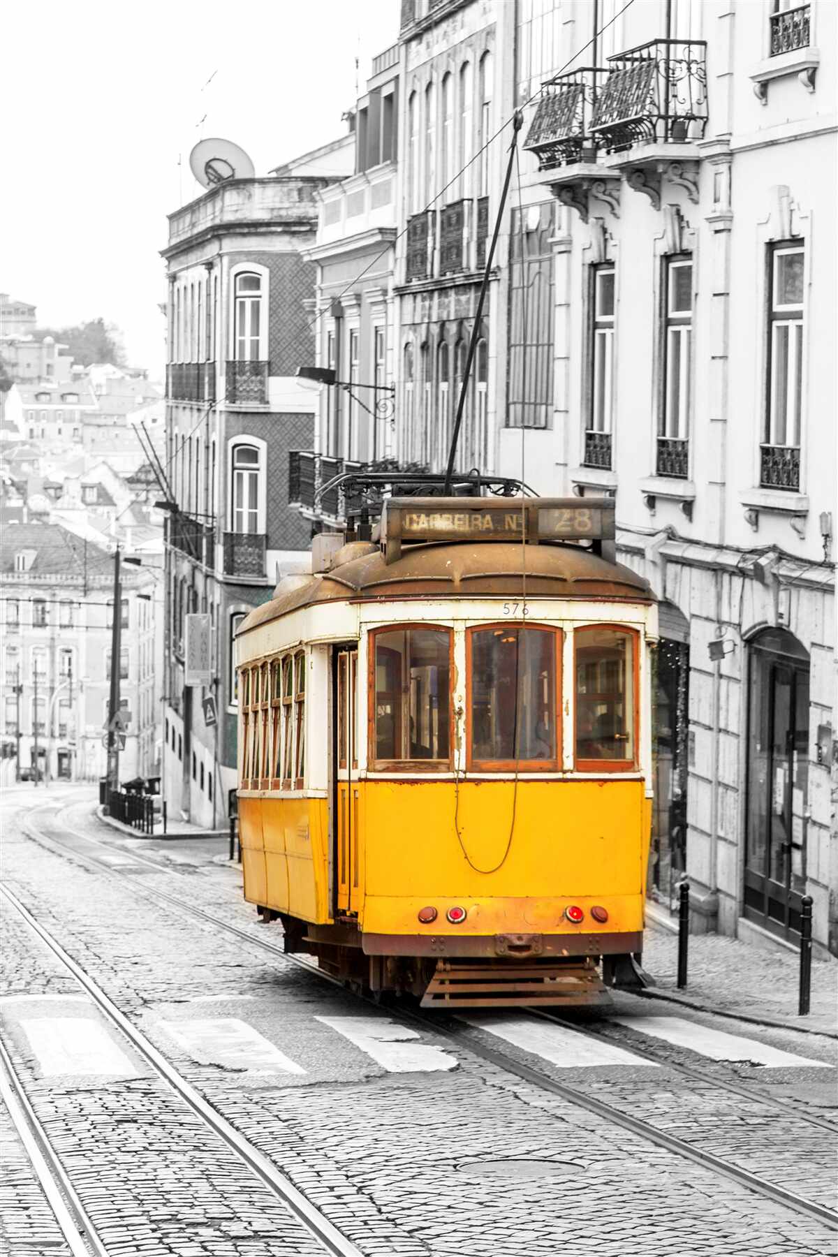 Fototapeta Žltá električka v kopcoch San Francisca