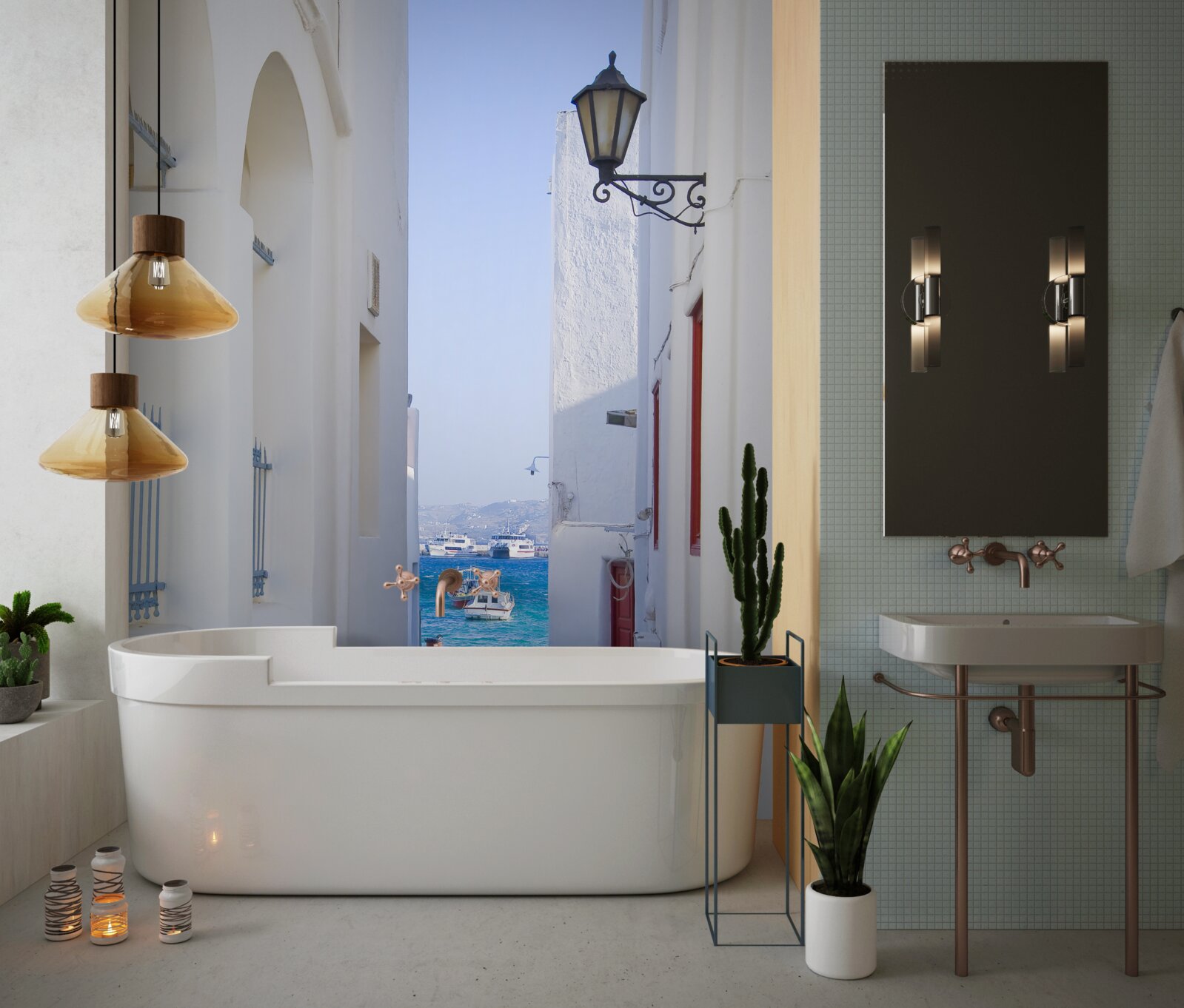 Fototapeta úzka cesta k pobrežiu v Grécku