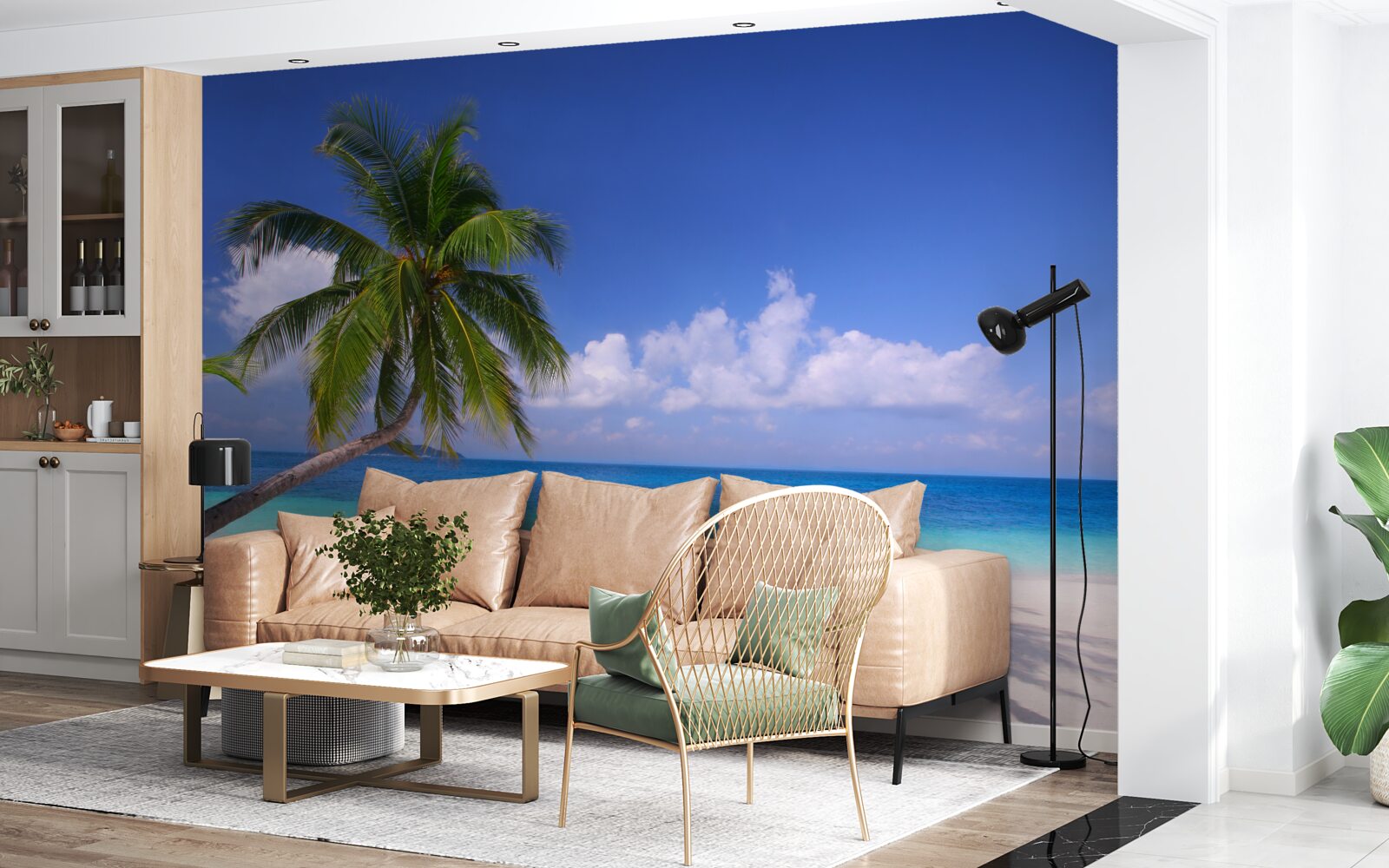 Fototapeta palma na idylickom pobreží