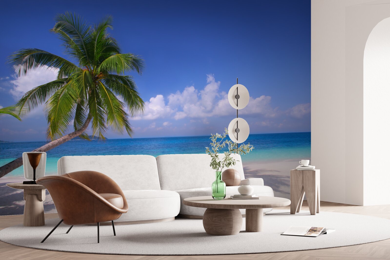 Fototapeta palma na idylickom pobreží