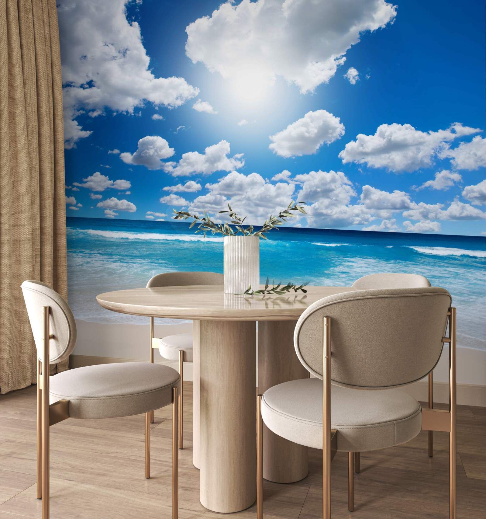 Fototapeta pláž s modrou vodou a mierumilovný moron