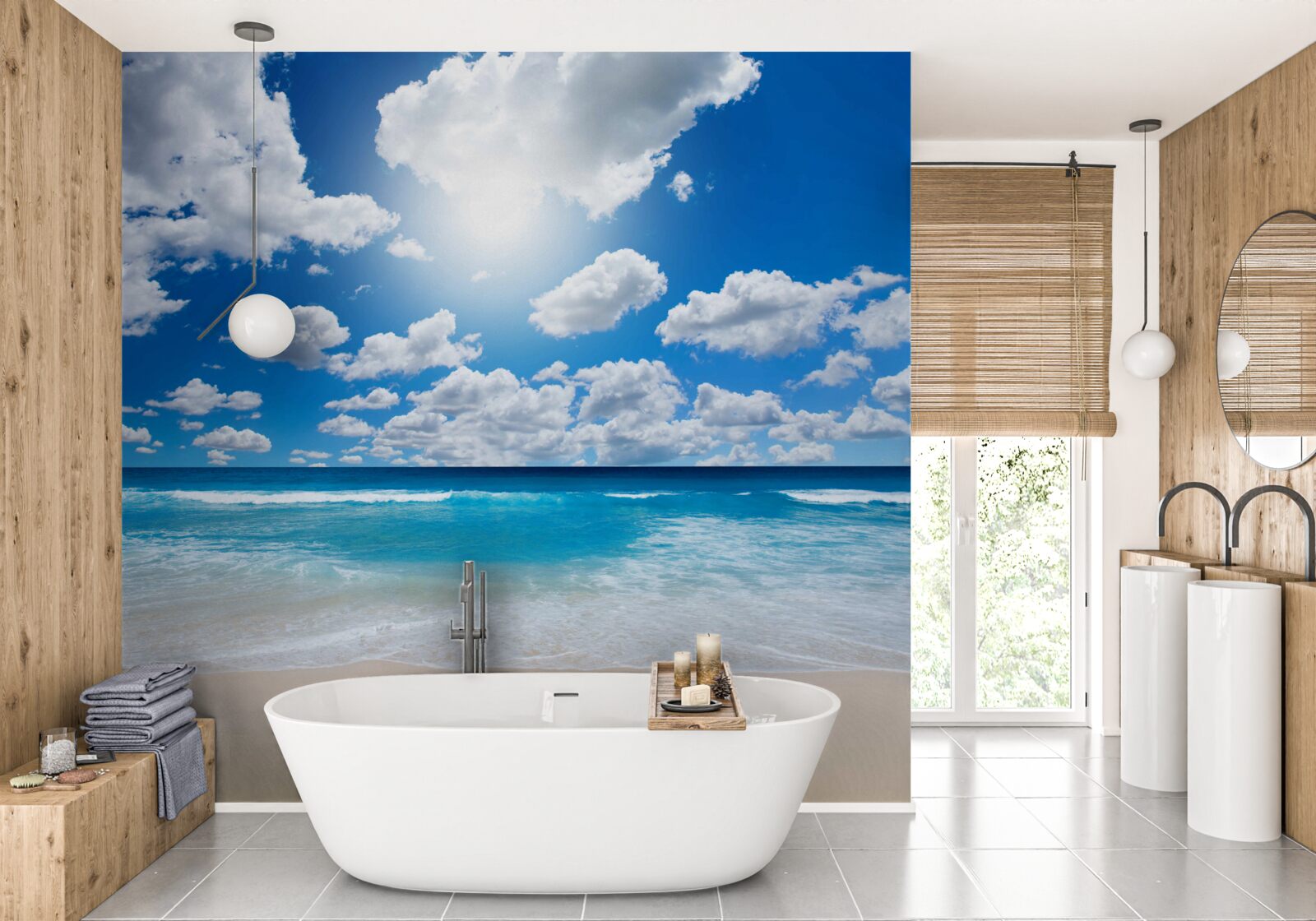 Fototapeta pláž s modrou vodou a mierumilovný moron