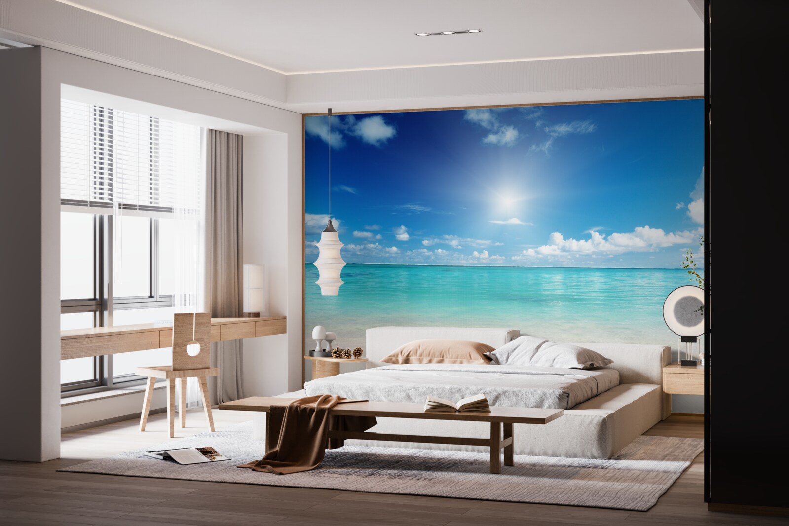 Fototapeta pokojná voda v blízkosti piesočnatého pobrežia