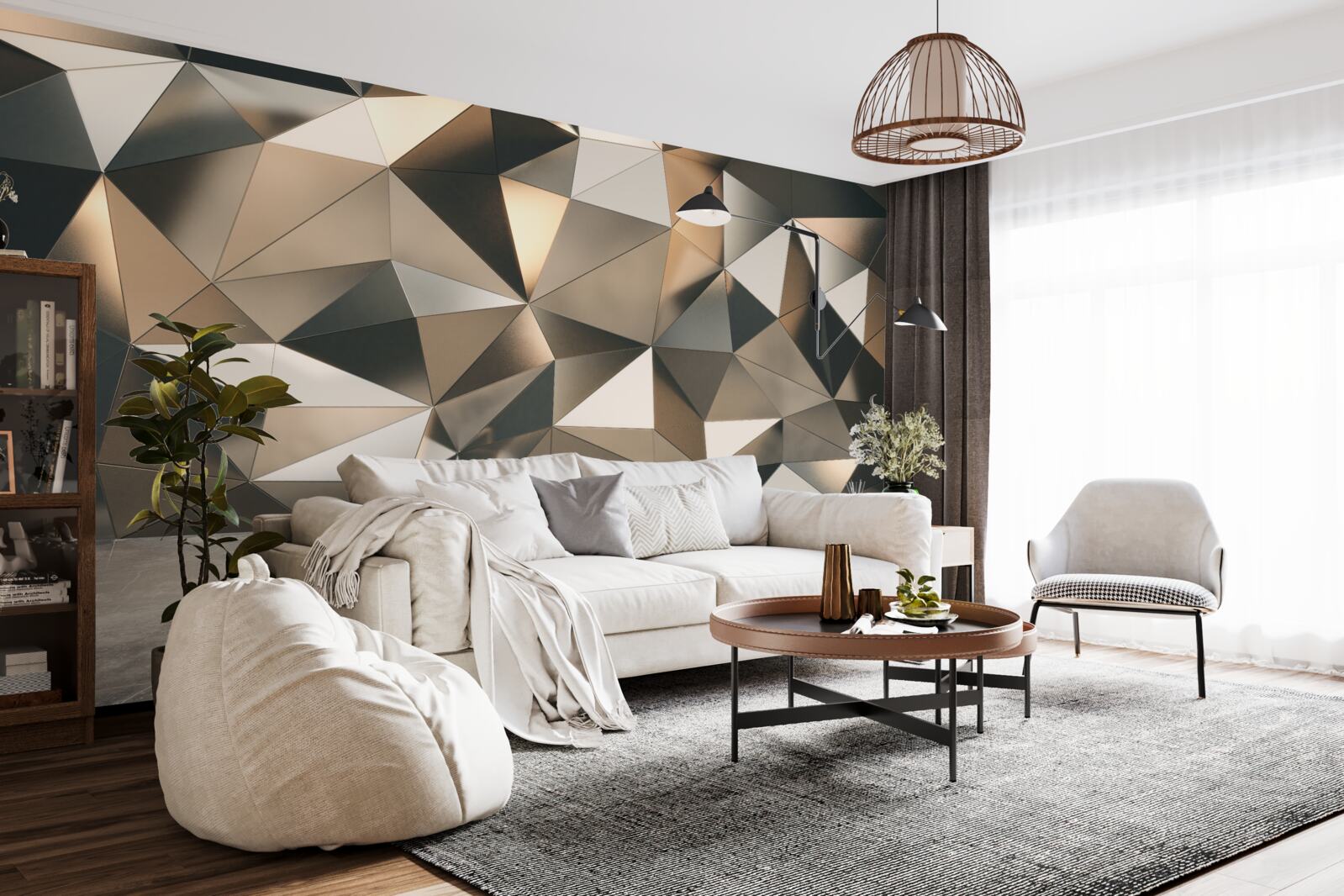 Fototapeta abstraktné tvary na stene