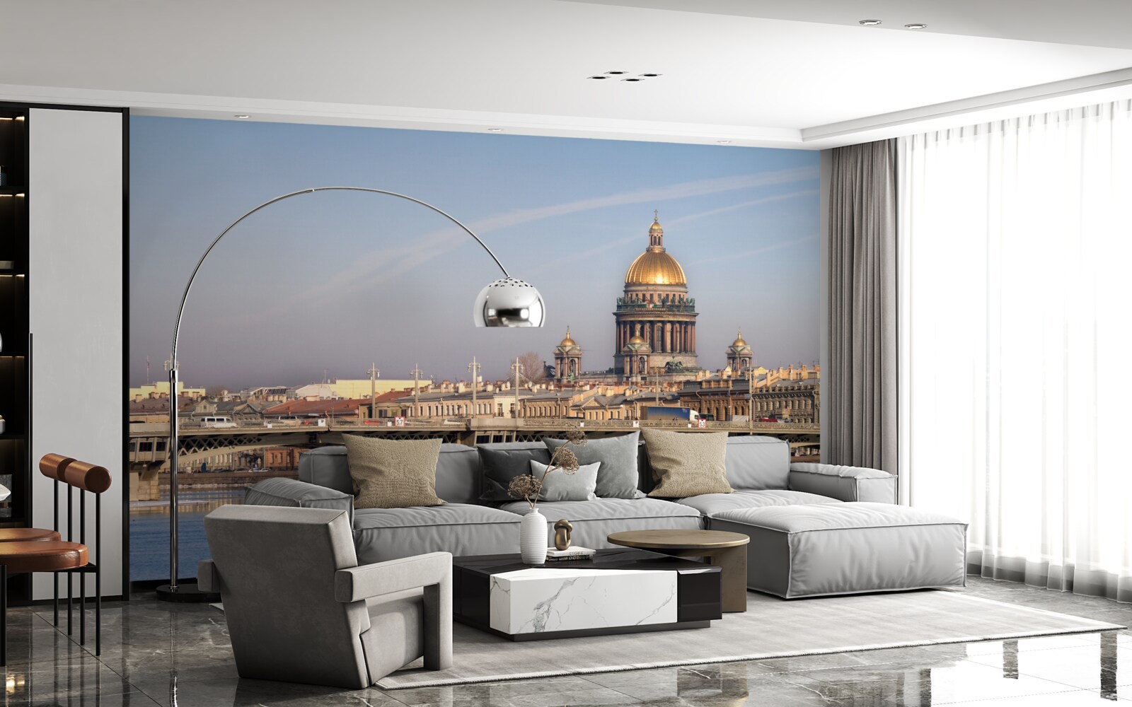 Fototapeta kostolná kupola zolata zadí panoráma mesta