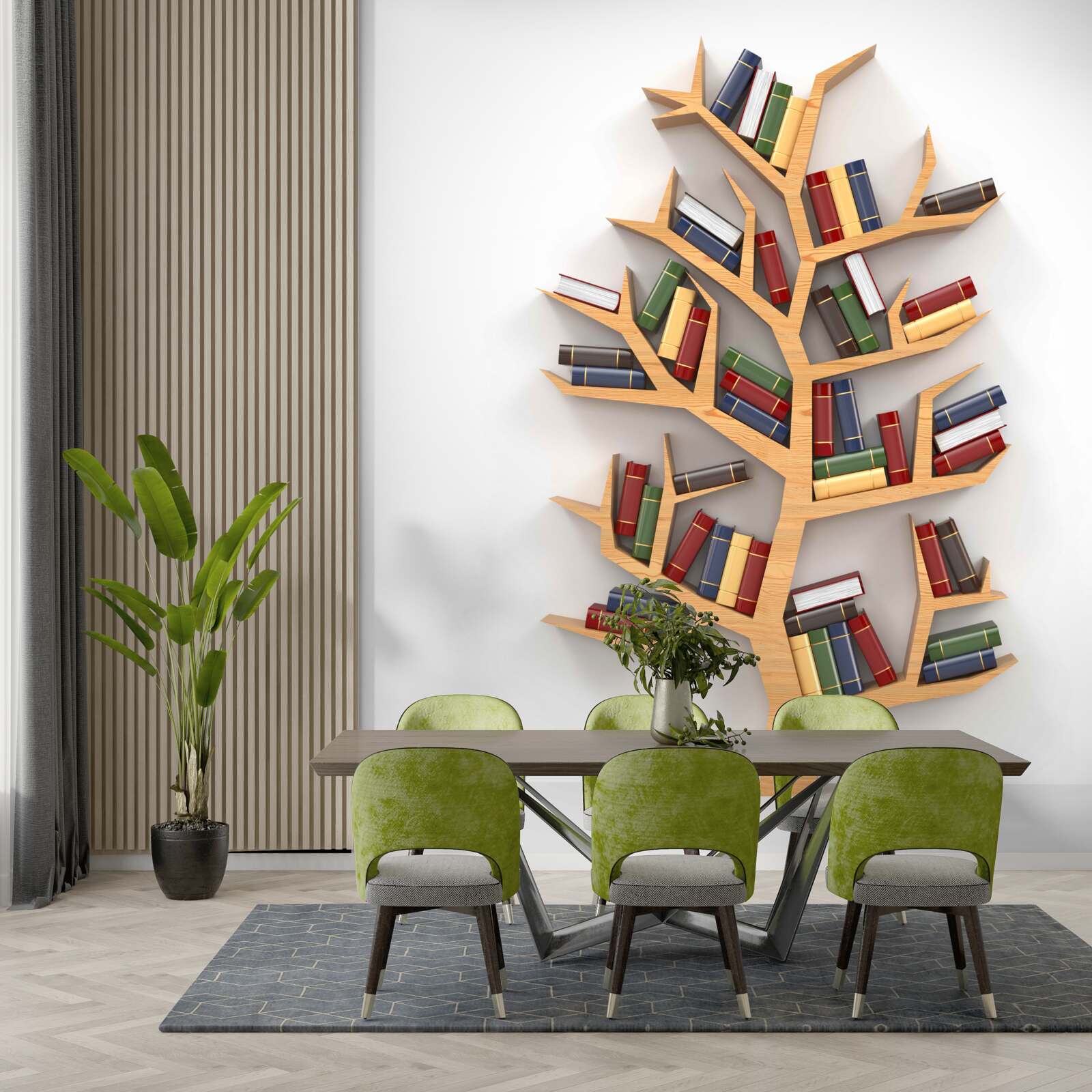 Fototapeta drevená polícia na knihy