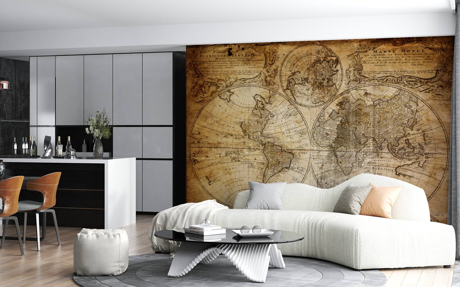 Fototapeta staroveká mapa s kontinentmi astrovmi