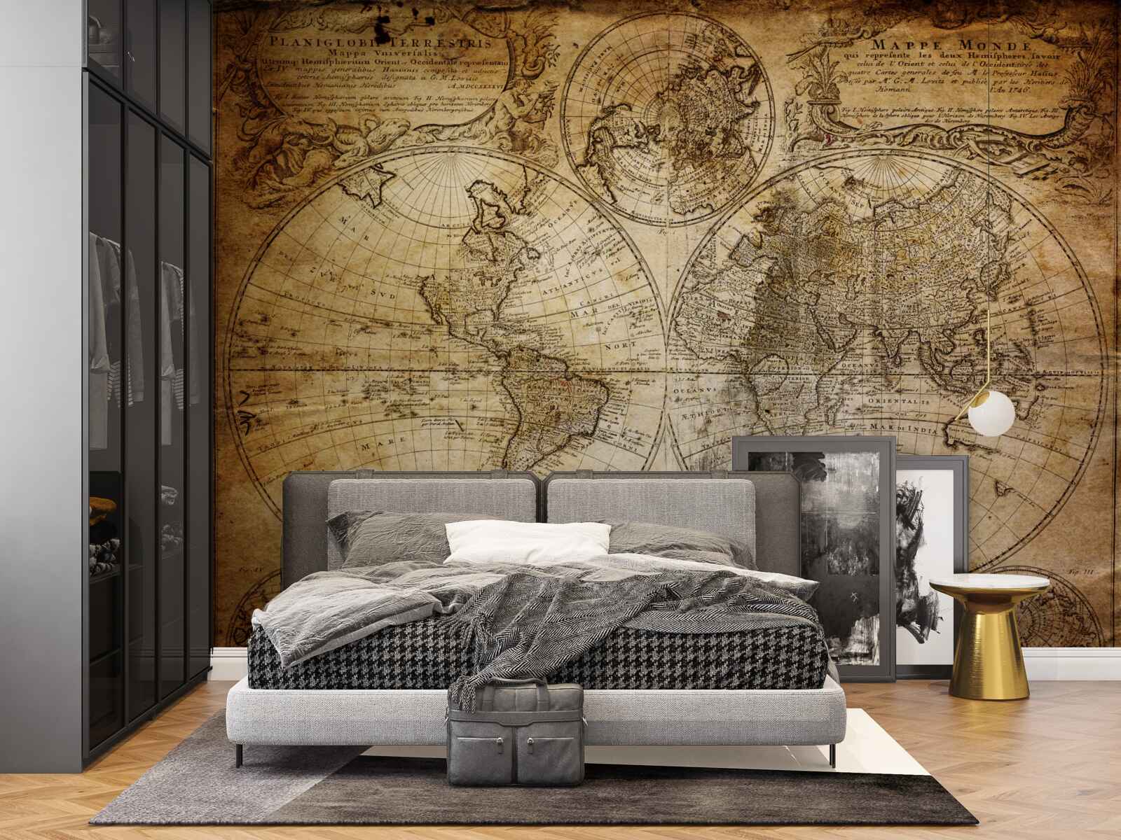 Fototapeta staroveká mapa s kontinentmi astrovmi