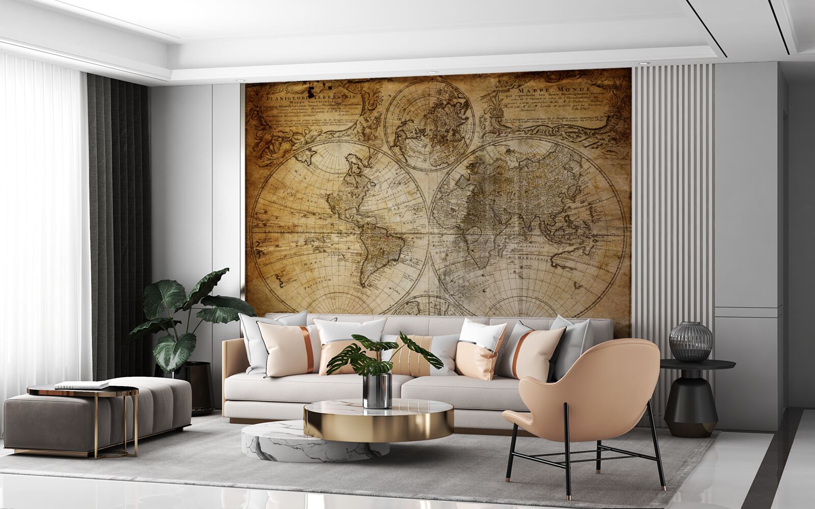 Fototapeta staroveká mapa s kontinentmi astrovmi