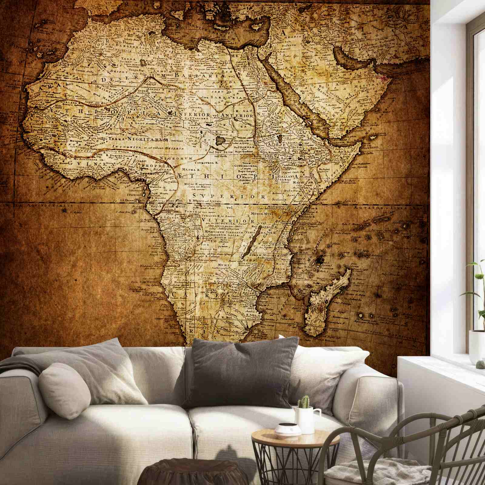 Fototapeta veľká veľkosť Afriky na mape