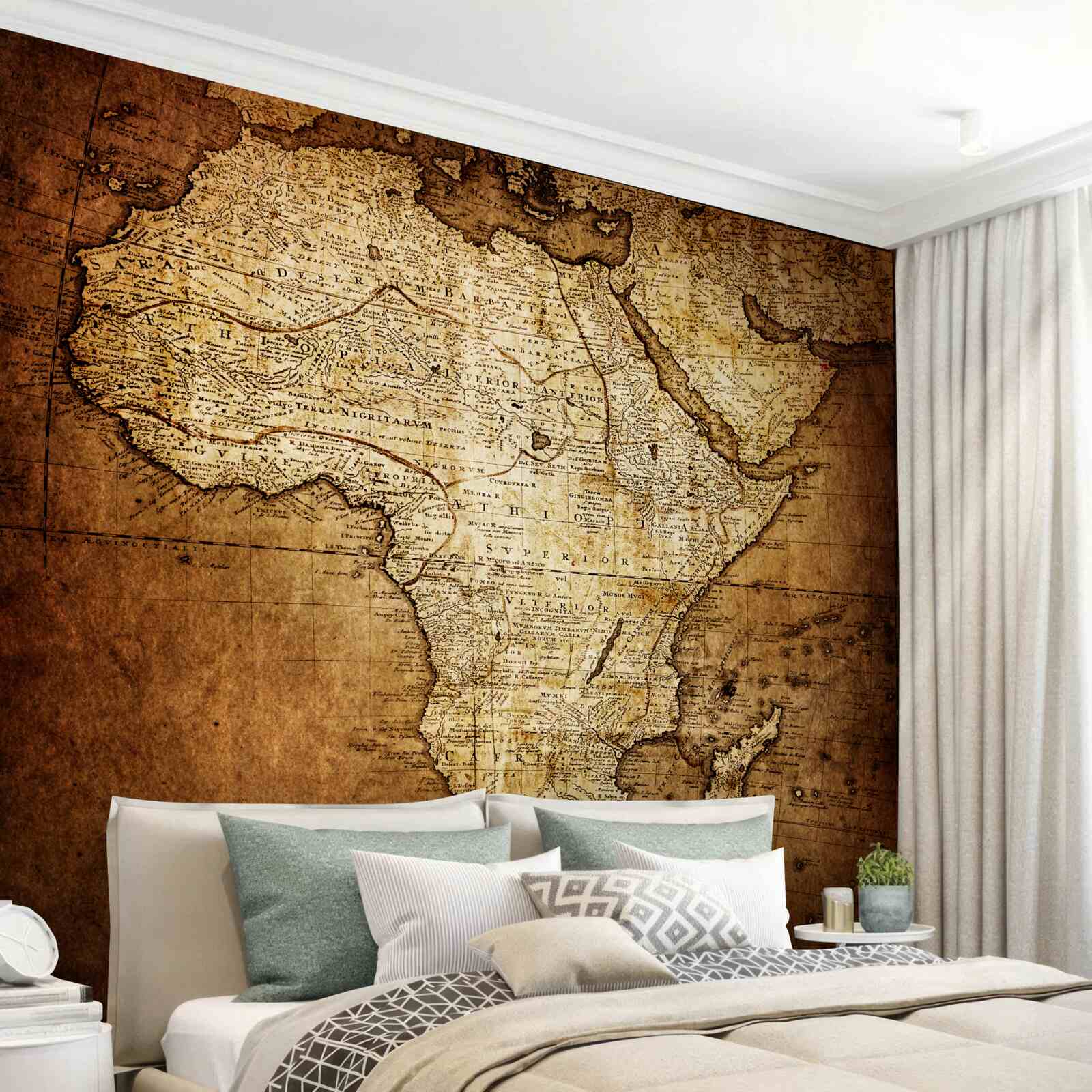 Fototapeta veľká veľkosť Afriky na mape