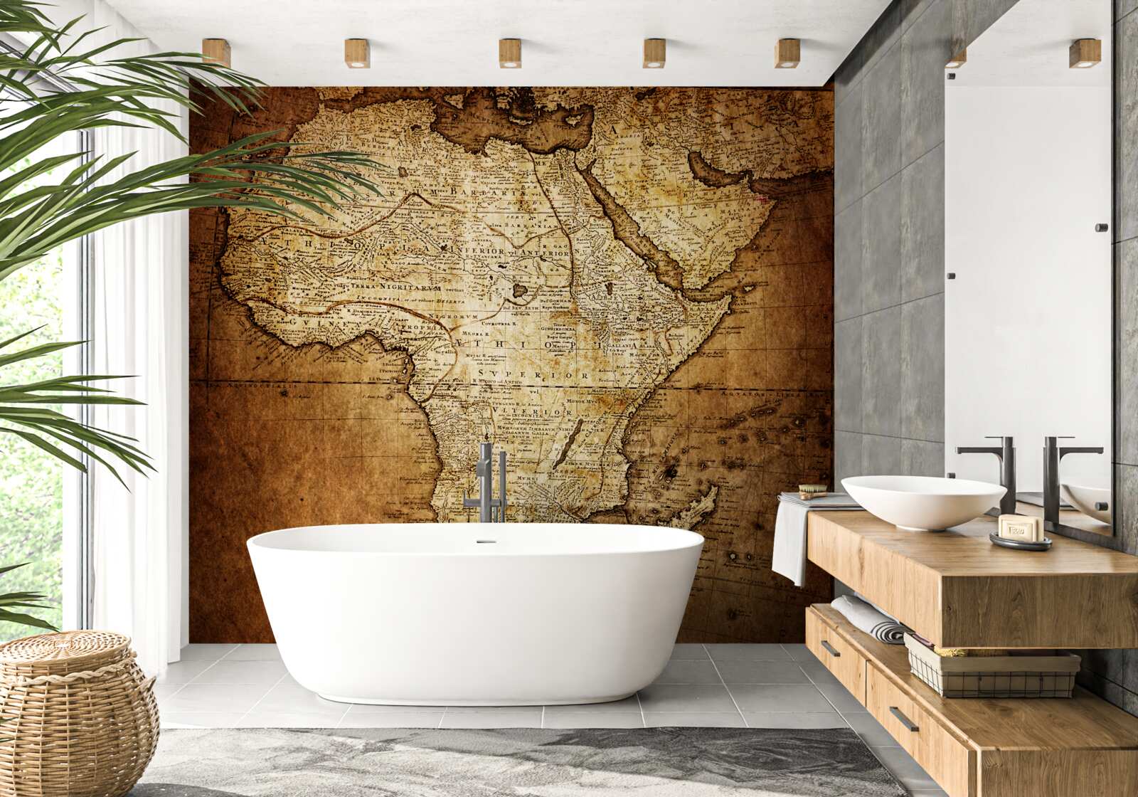 Fototapeta veľká veľkosť Afriky na mape