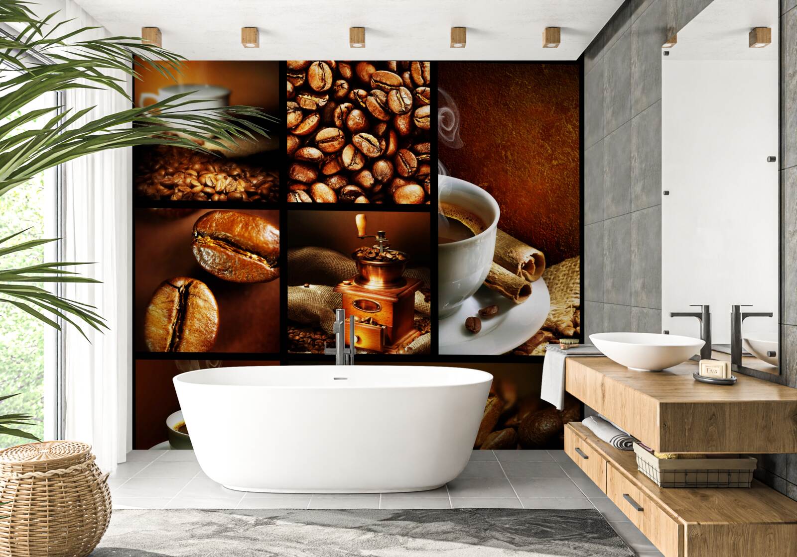 Fototapeta robiť kavových zŕn a piť sám