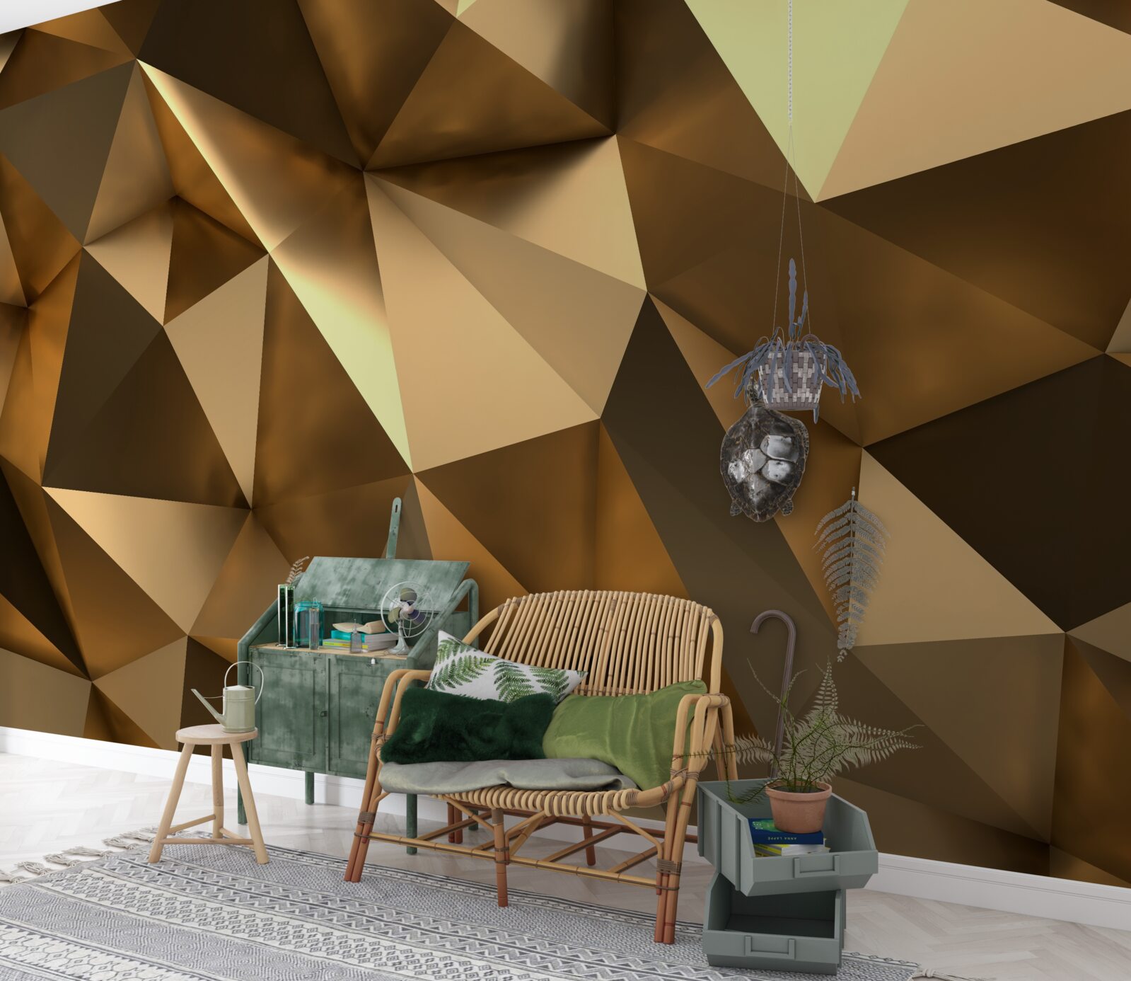 Fototapeta zlaté geometrické tvary