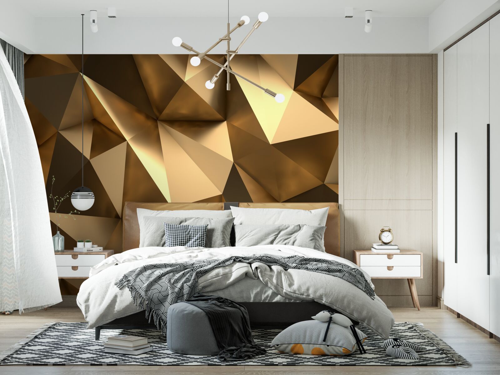 Fototapeta zlaté geometrické tvary