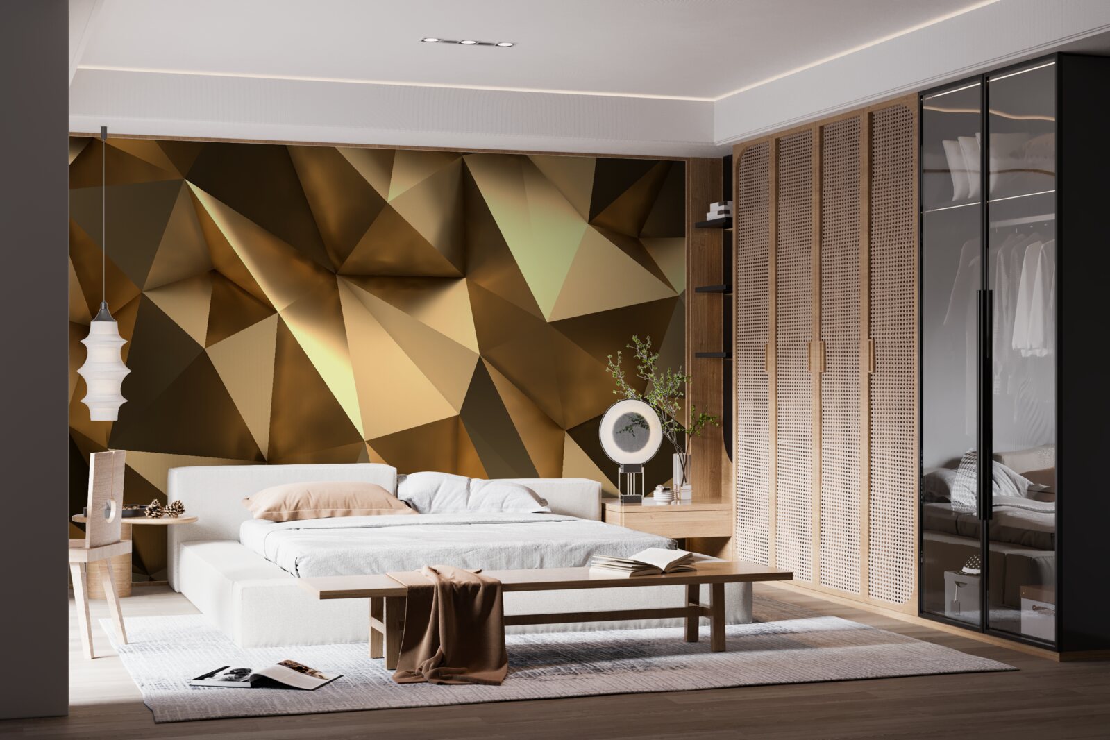 Fototapeta zlaté geometrické tvary