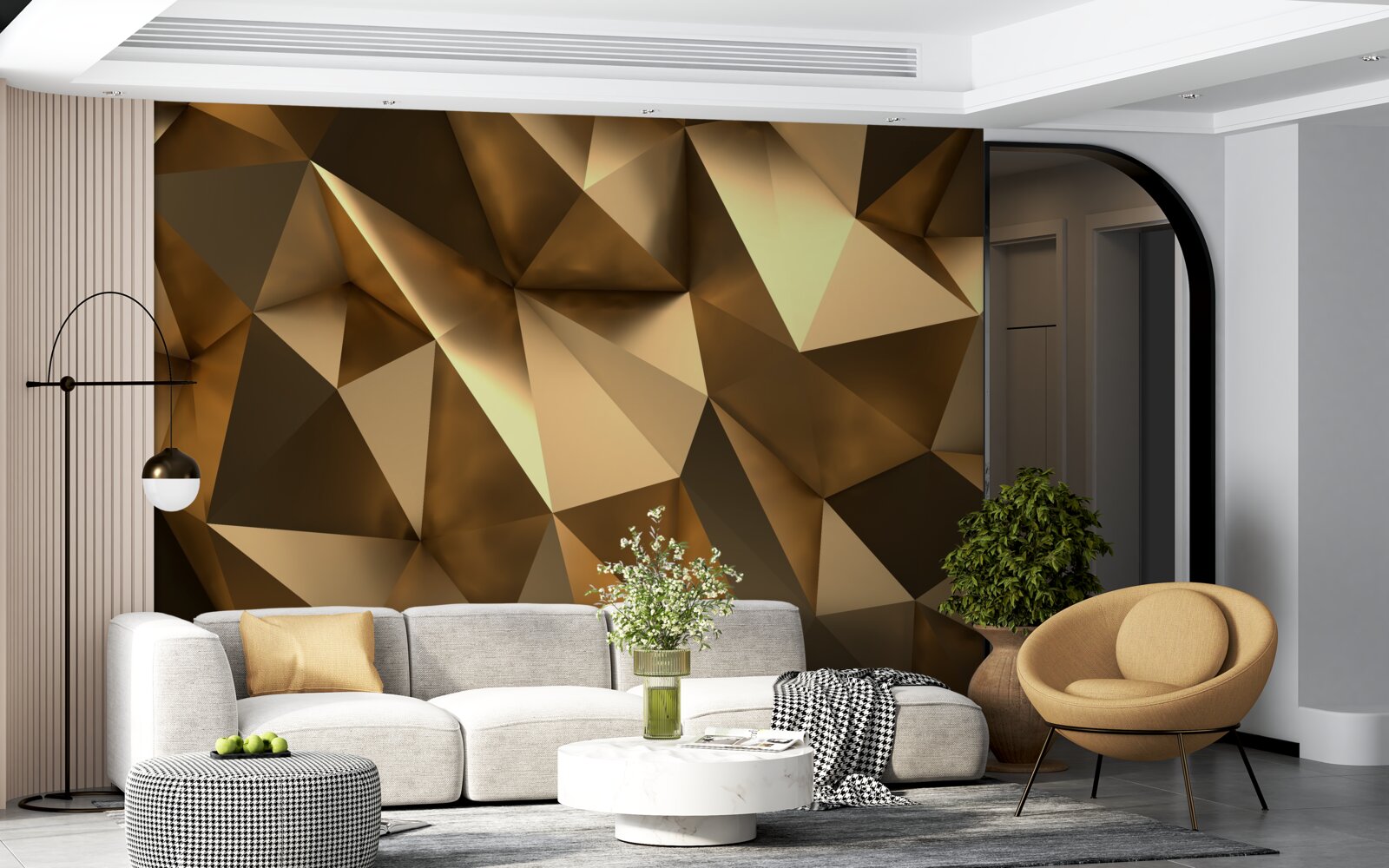 Fototapeta zlaté geometrické tvary