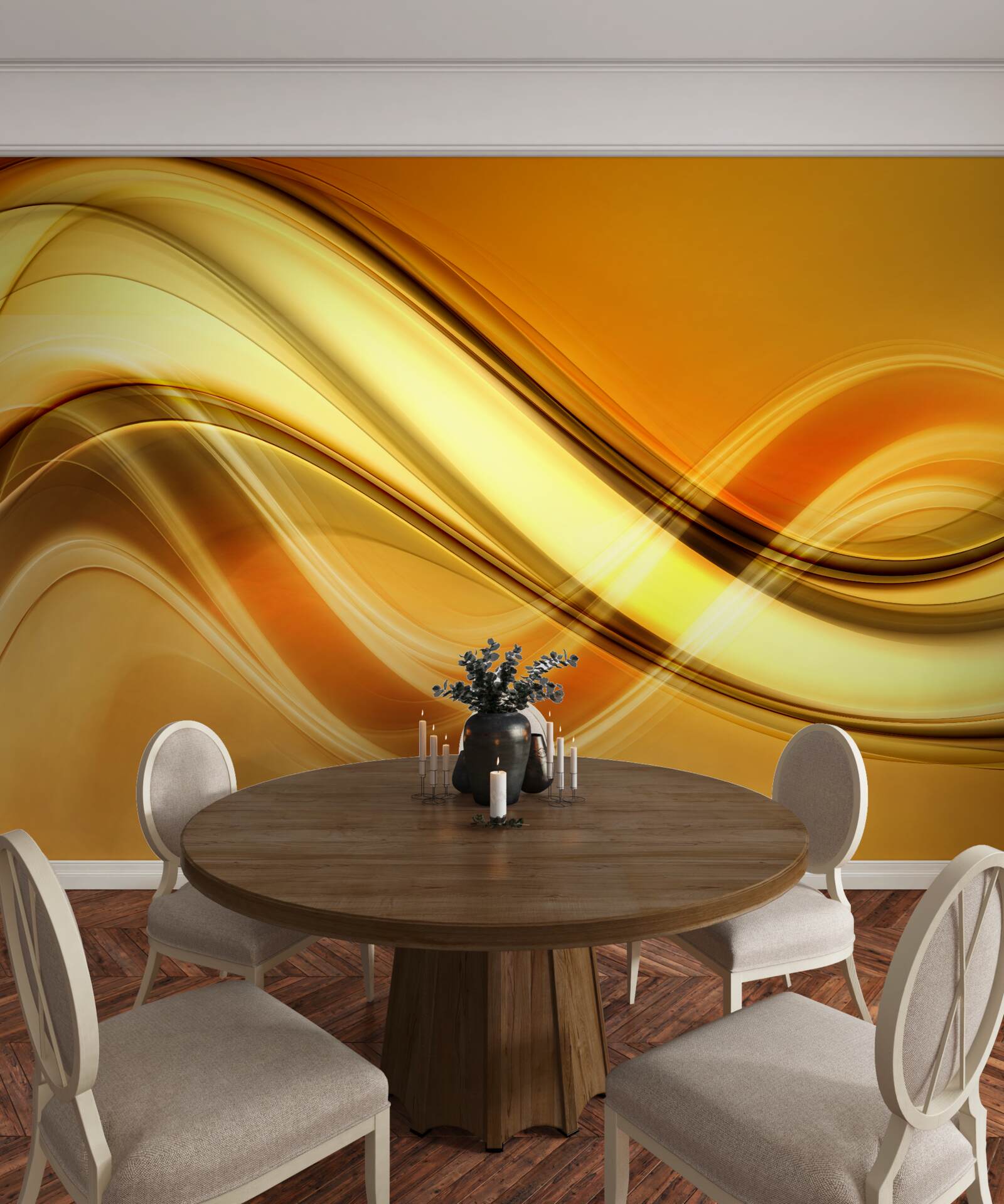 Fototapeta čiary tiahnuce sa donekonečna na hnedej ploche